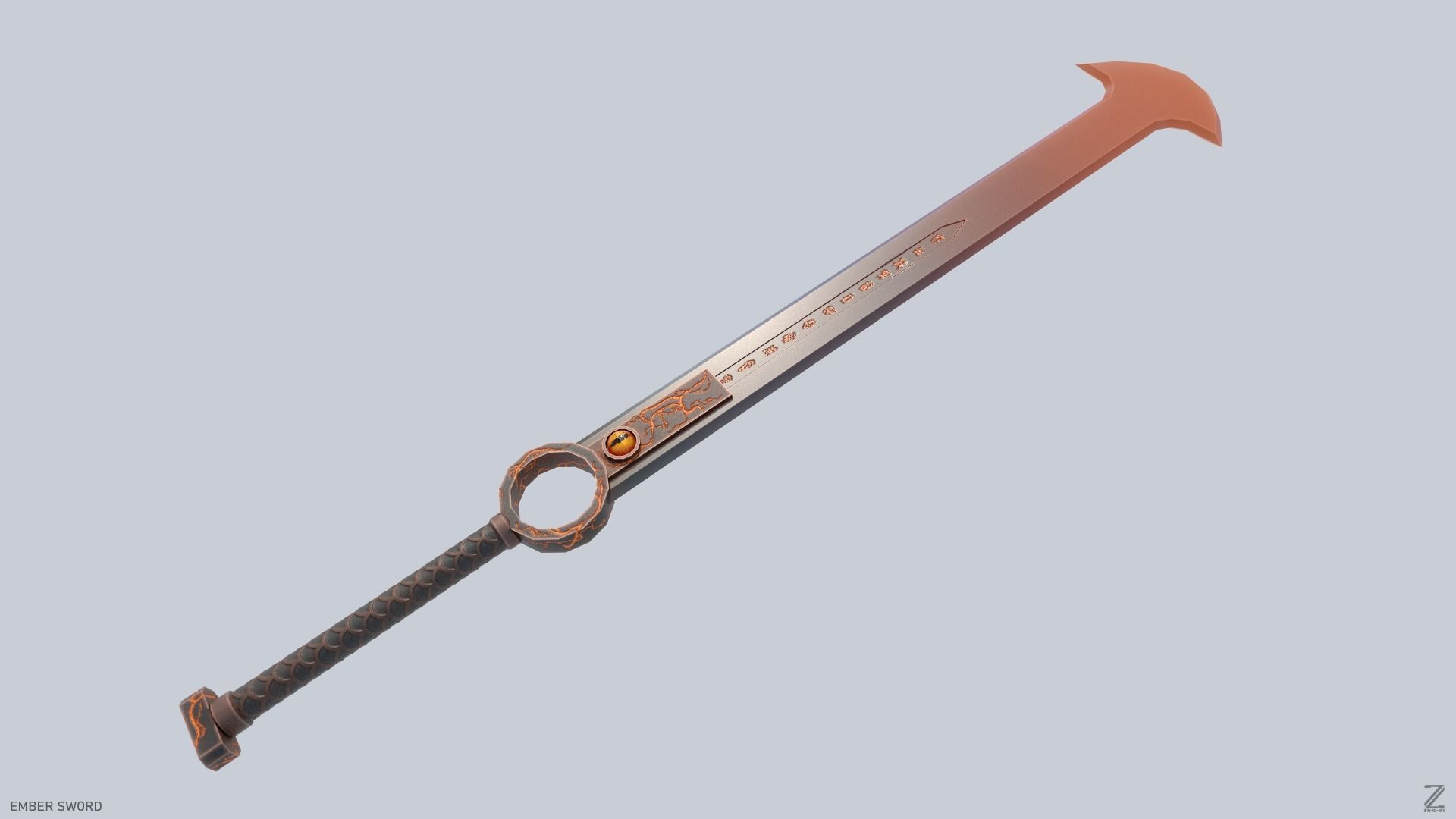 Ember sword Low-poly 3D model_6