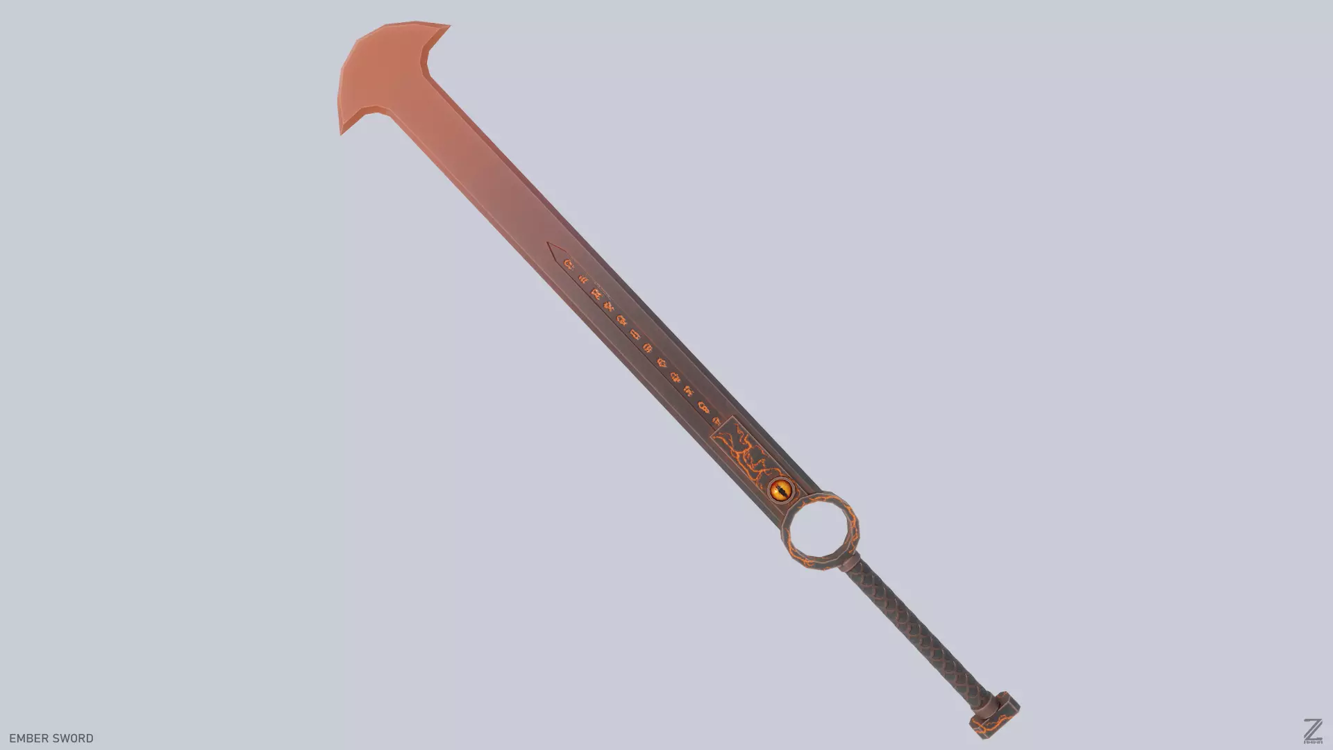 Ember sword Low-poly 3D model_0