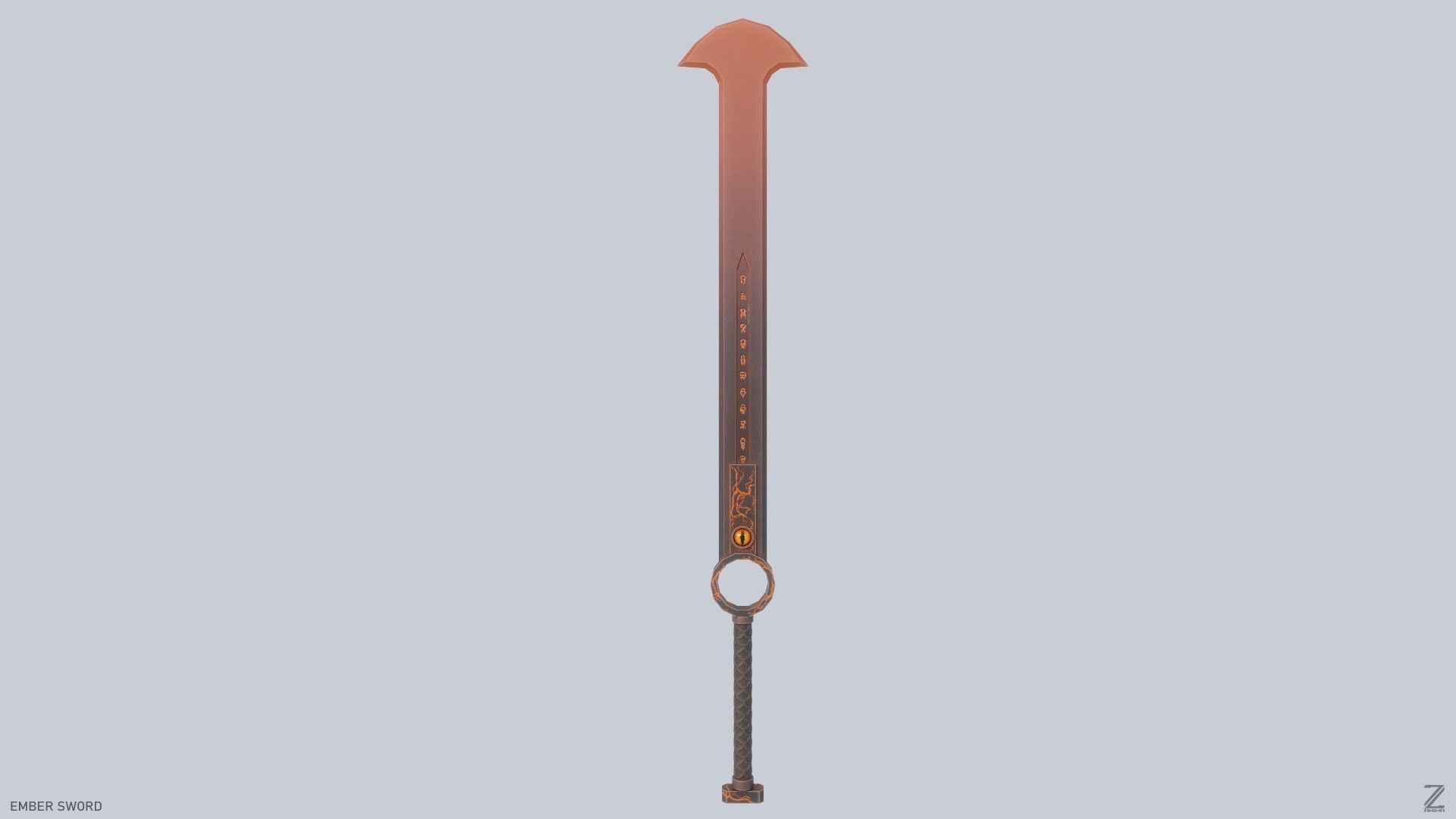 Ember sword Low-poly 3D model_1