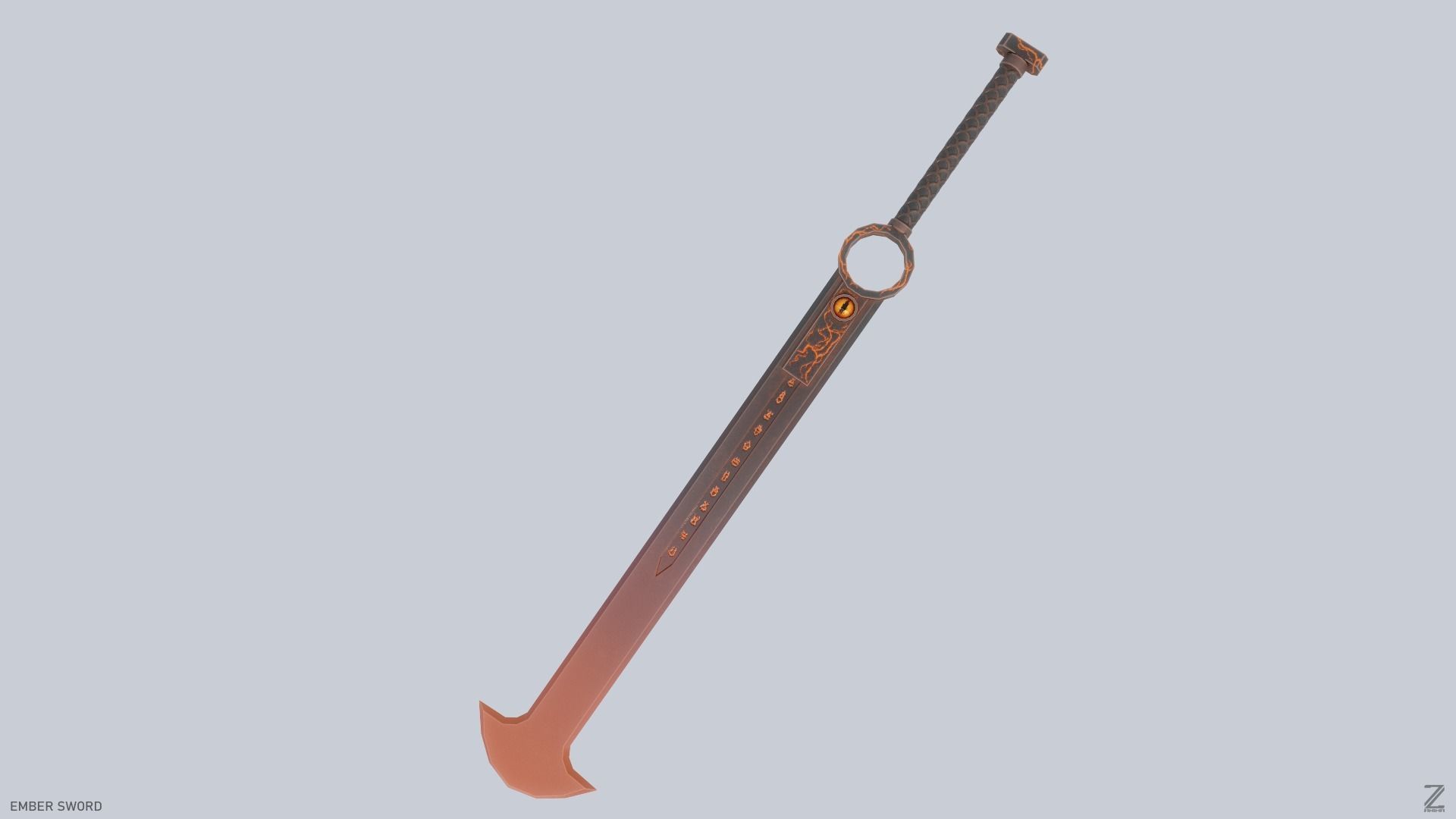 Ember sword Low-poly 3D model_4