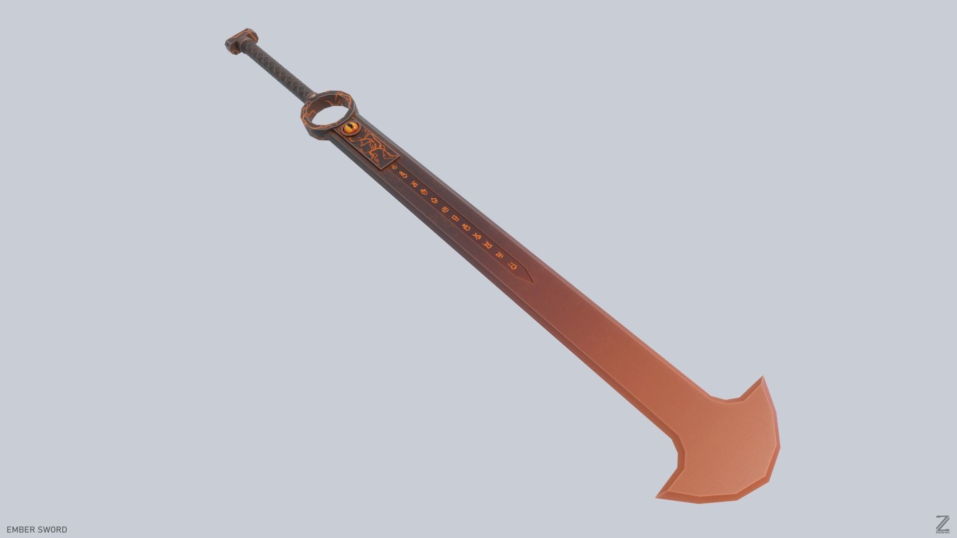 Ember sword Low-poly 3D model_5