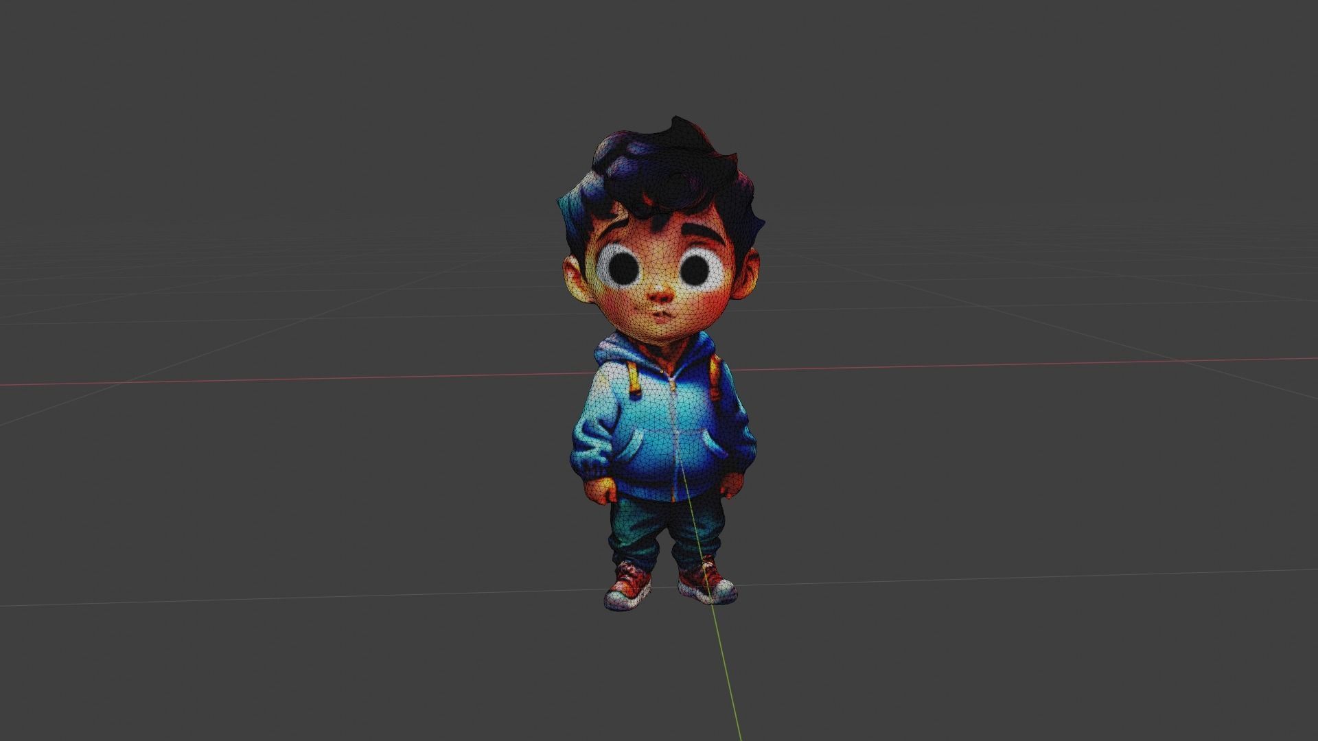 Boy Cartoon Character Low-poly 3D model_6