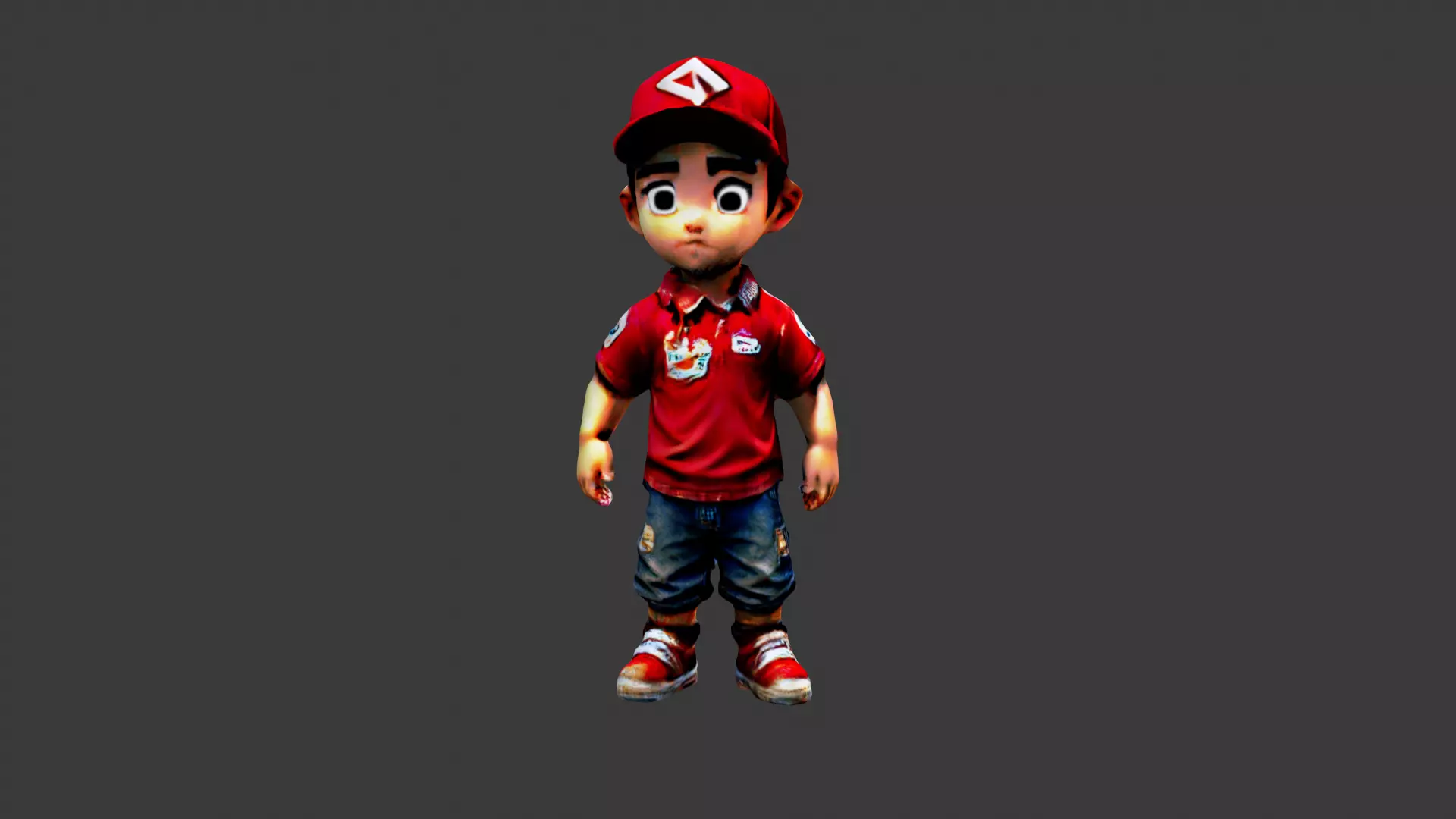 Boy Cartoon Character Low-poly 3D model_0