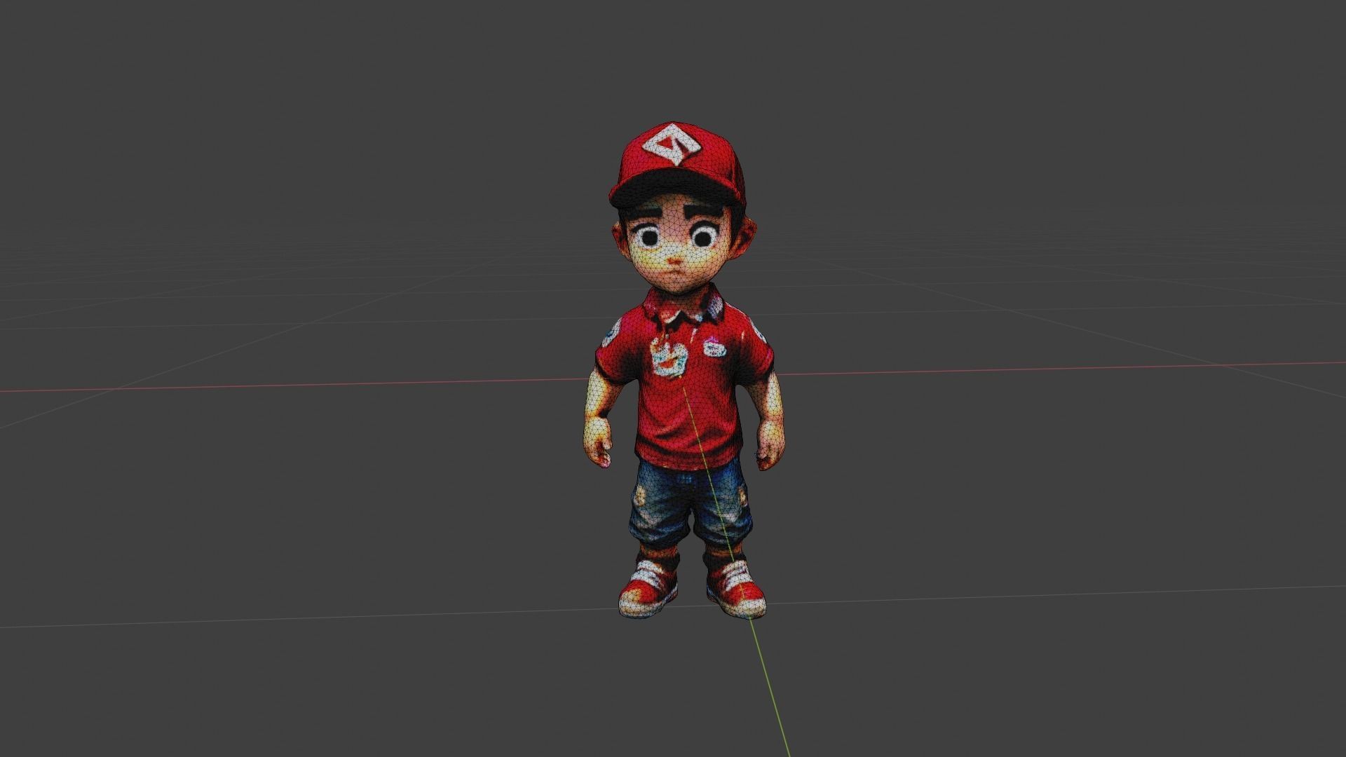 Boy Cartoon Character Low-poly 3D model_6