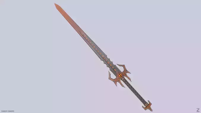 Ember sword Low-poly 3D model