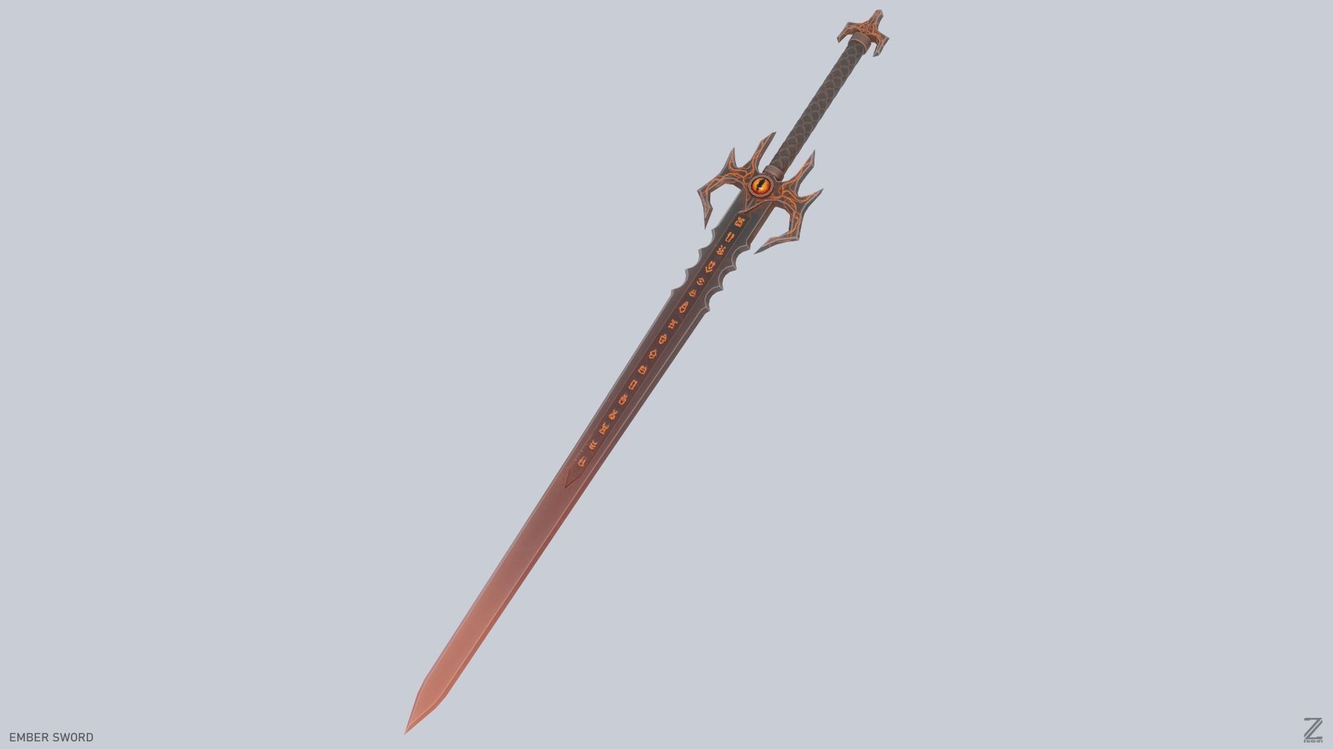 Ember sword Low-poly 3D model_5