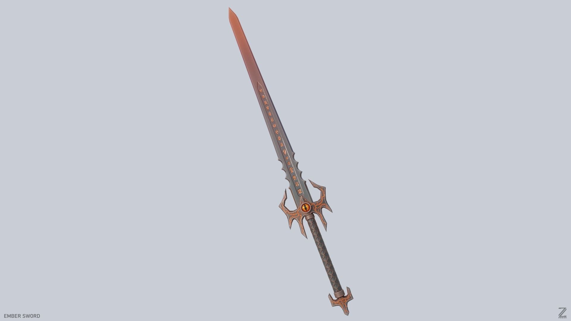 Ember sword Low-poly 3D model_7