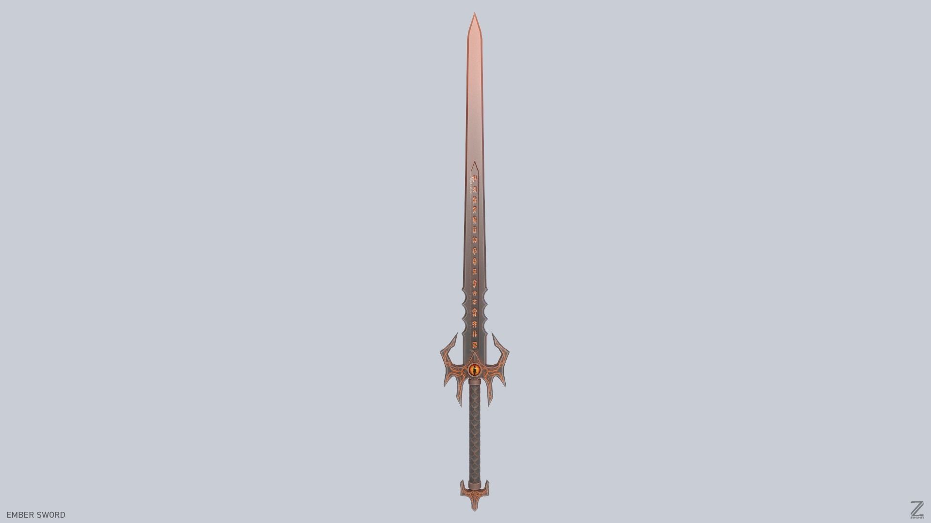Ember sword Low-poly 3D model_1