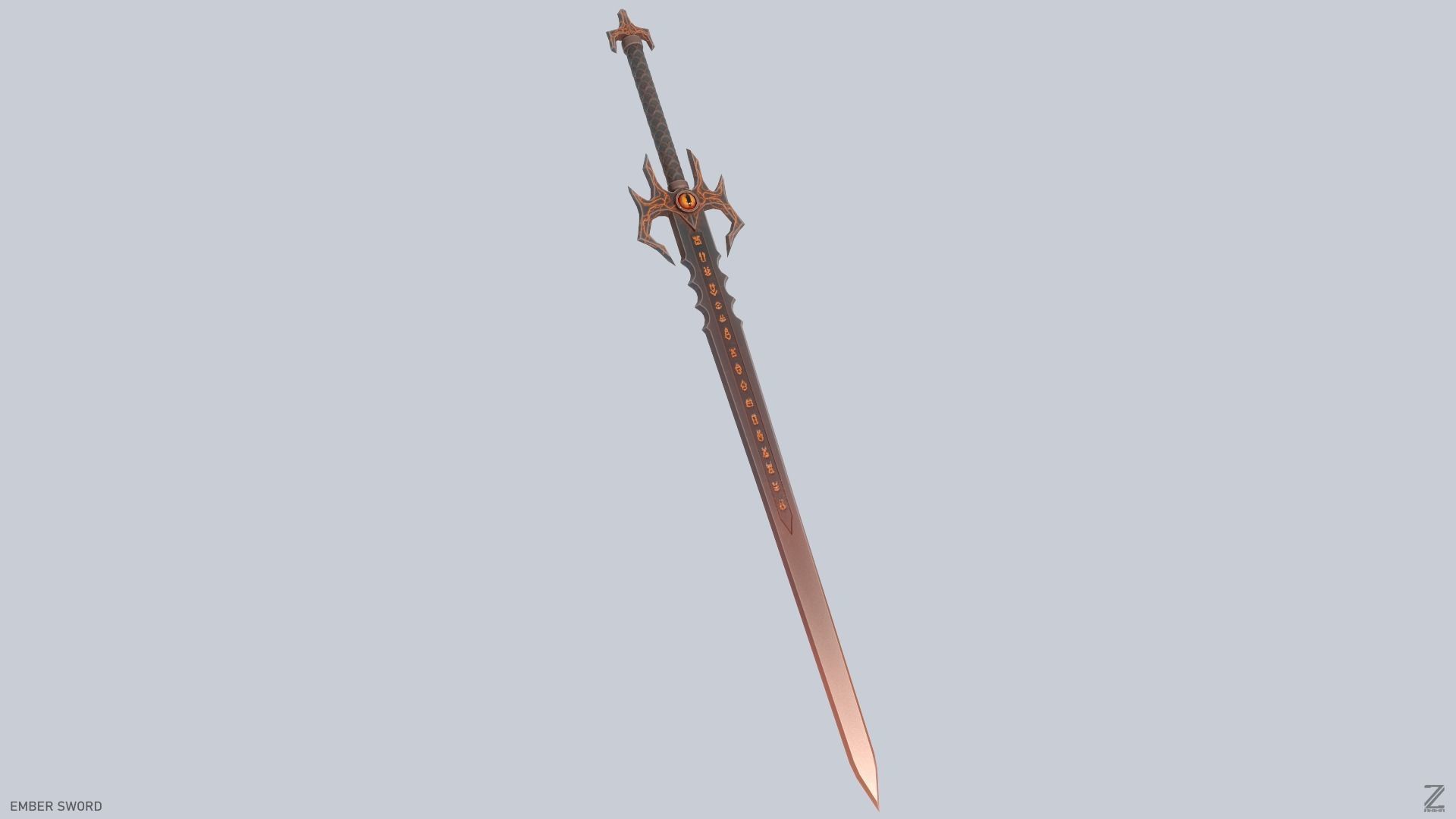 Ember sword Low-poly 3D model_4