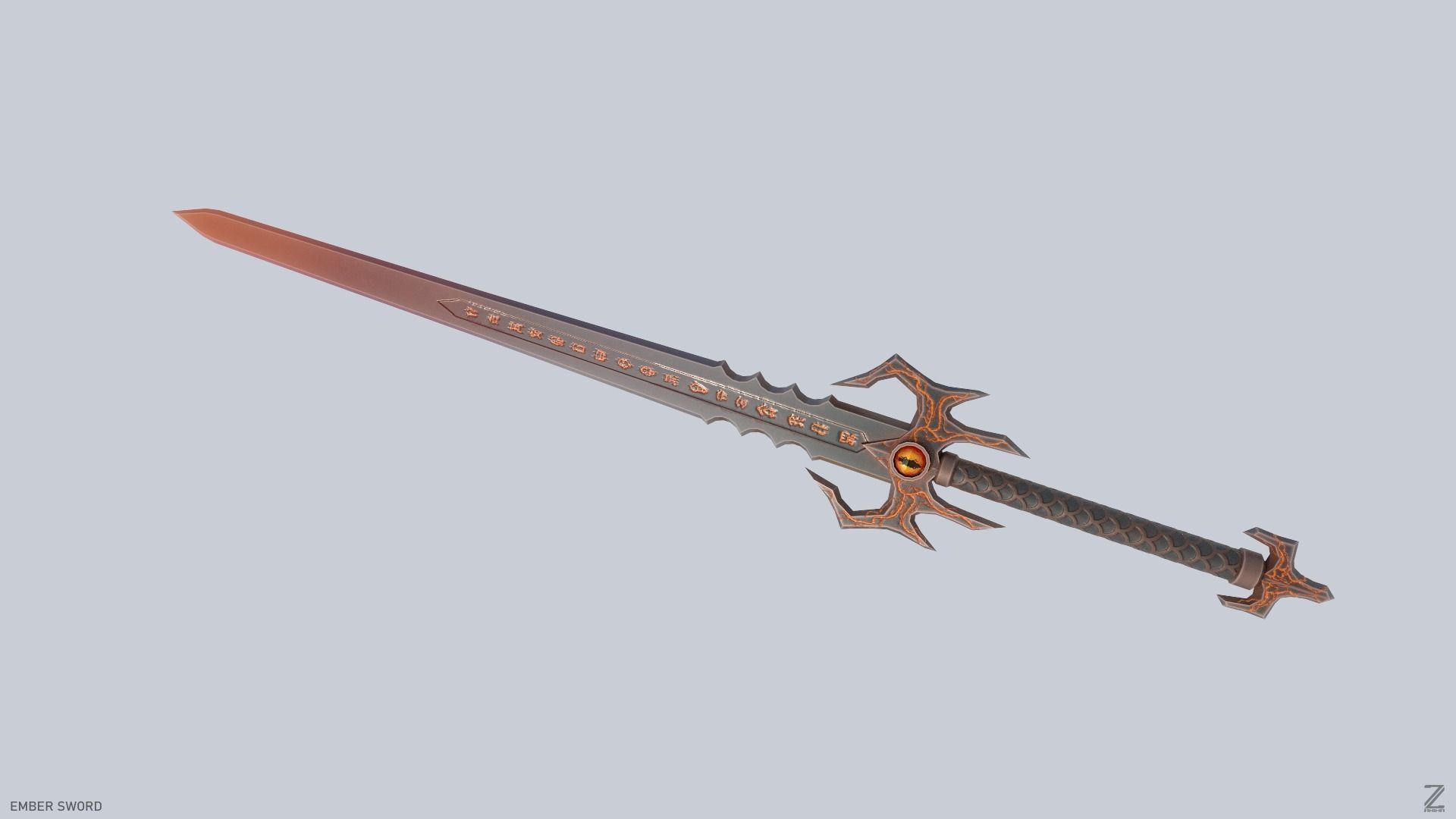 Ember sword Low-poly 3D model_6