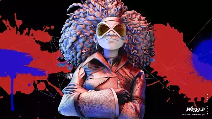 Spider Woman Spider Verse Bust Tested for 3D printing