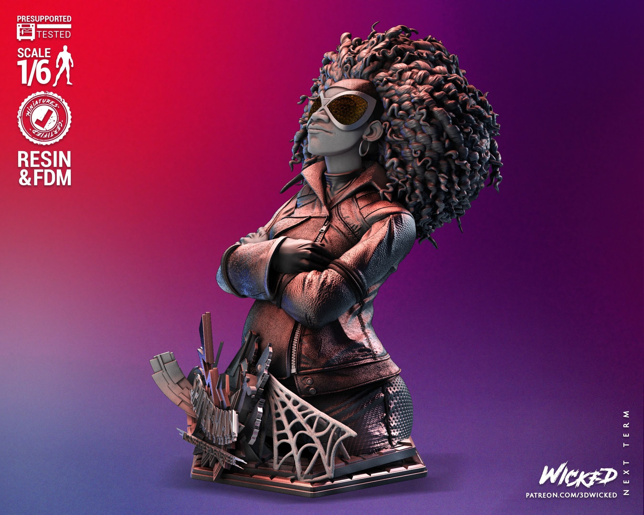 Spider Woman Spider Verse Bust Tested for 3D printing 3D print model_2