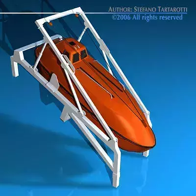 Life boat free fall ramp