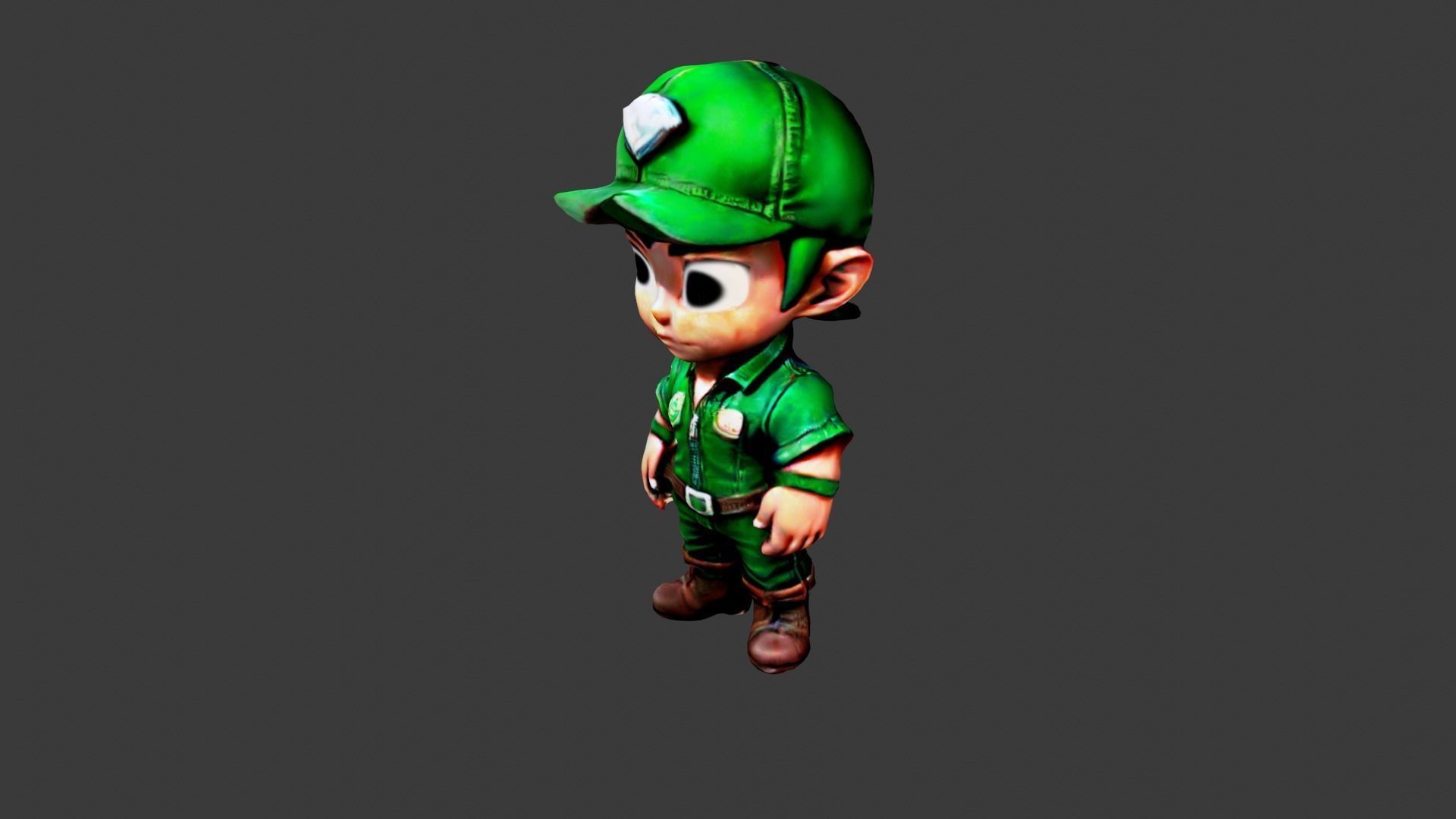 Boy Cartoon Character Low-poly 3D model_2