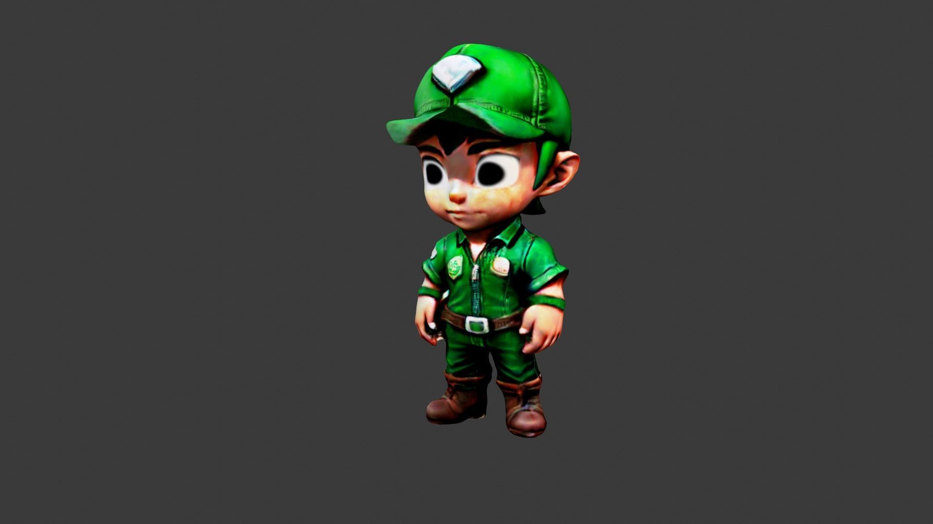 Boy Cartoon Character Low-poly 3D model_3