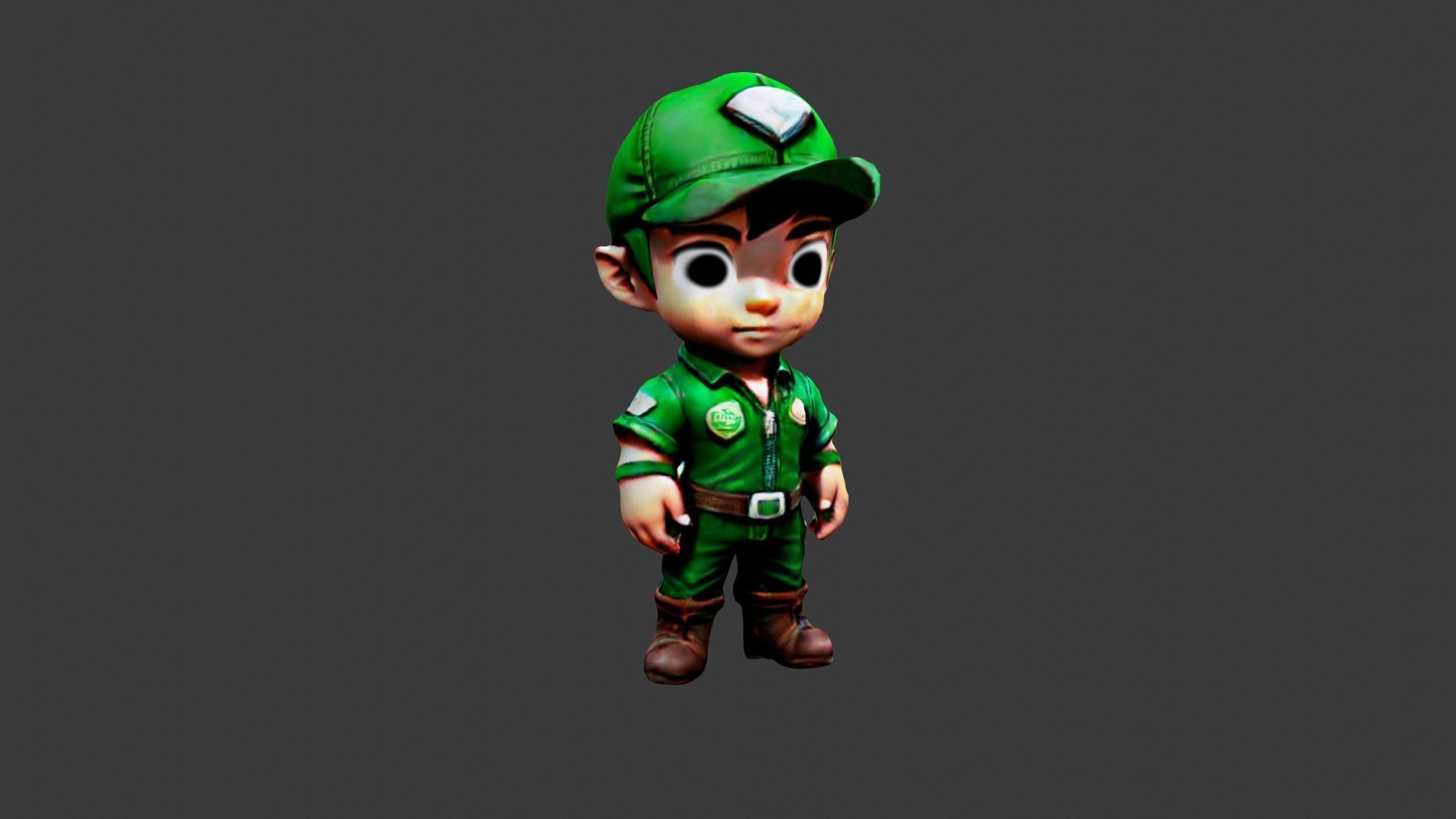 Boy Cartoon Character Low-poly 3D model_4
