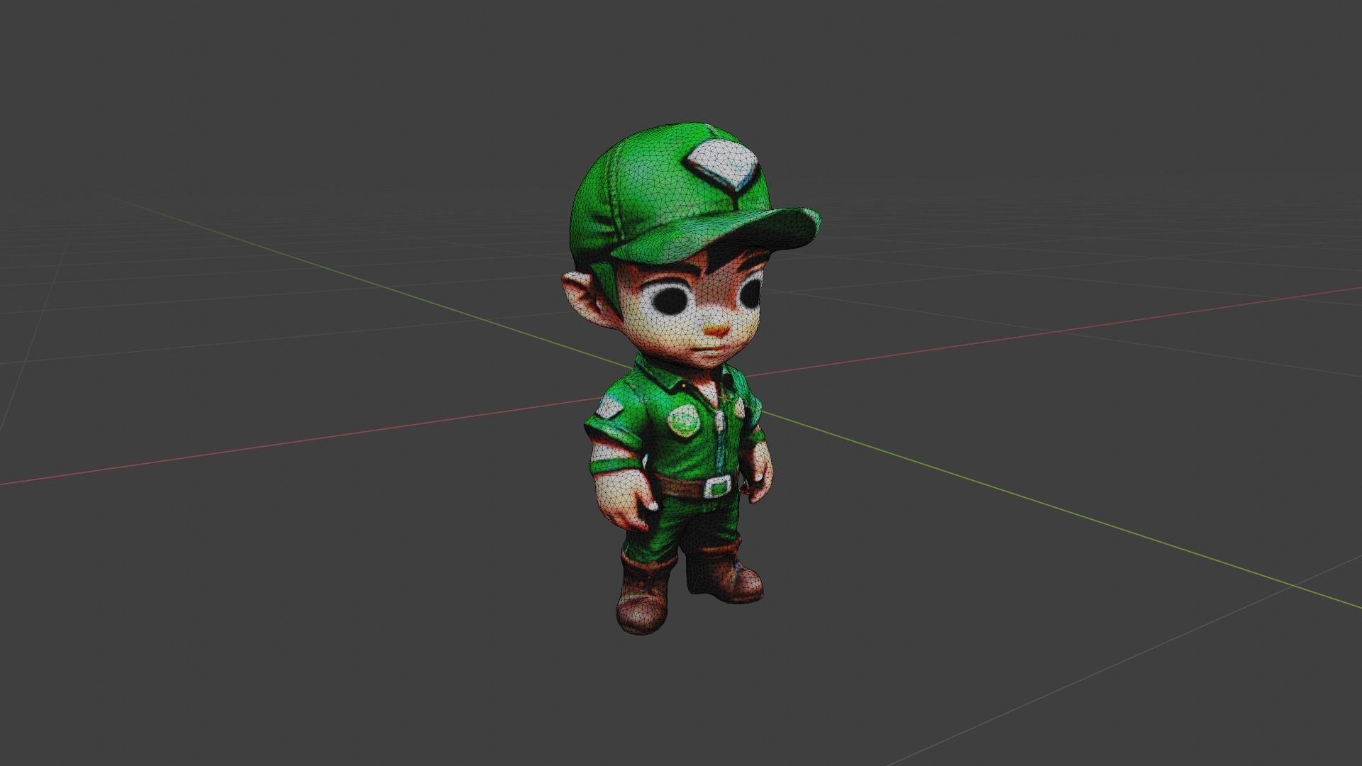 Boy Cartoon Character Low-poly 3D model_7