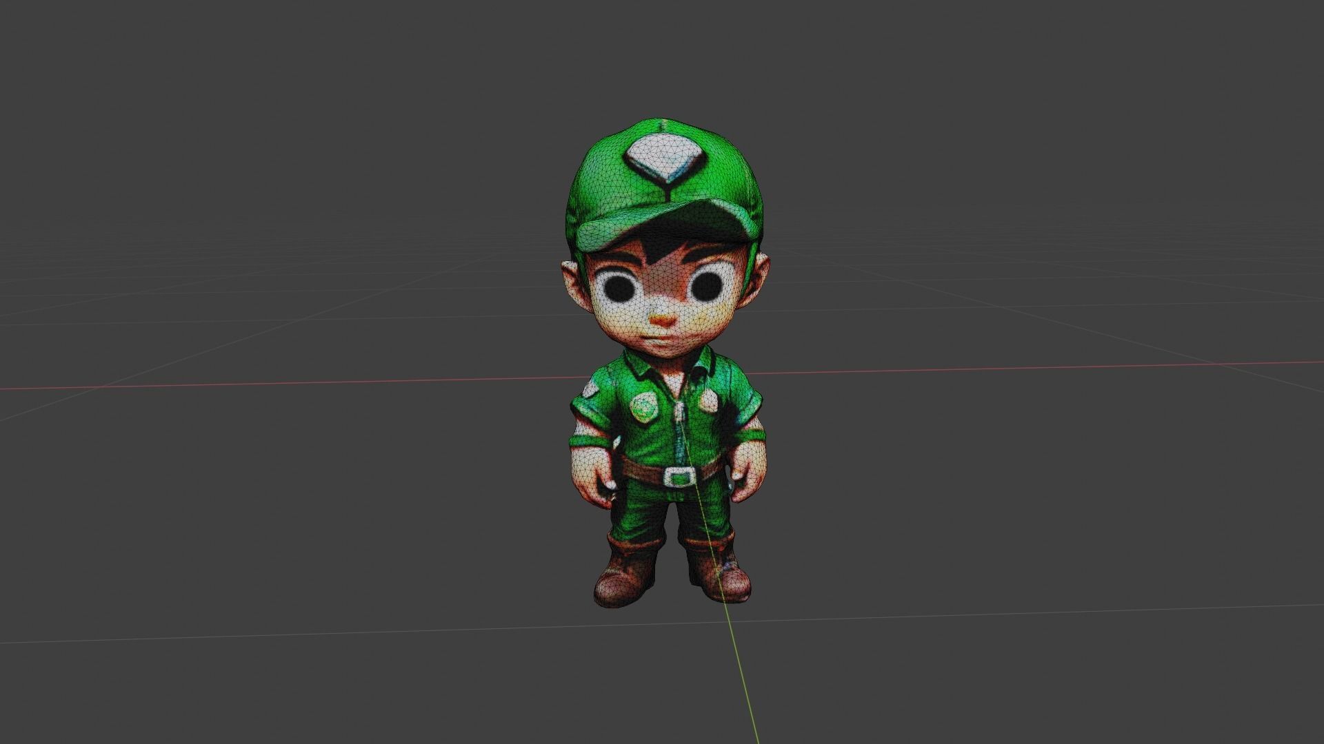 Boy Cartoon Character Low-poly 3D model_6