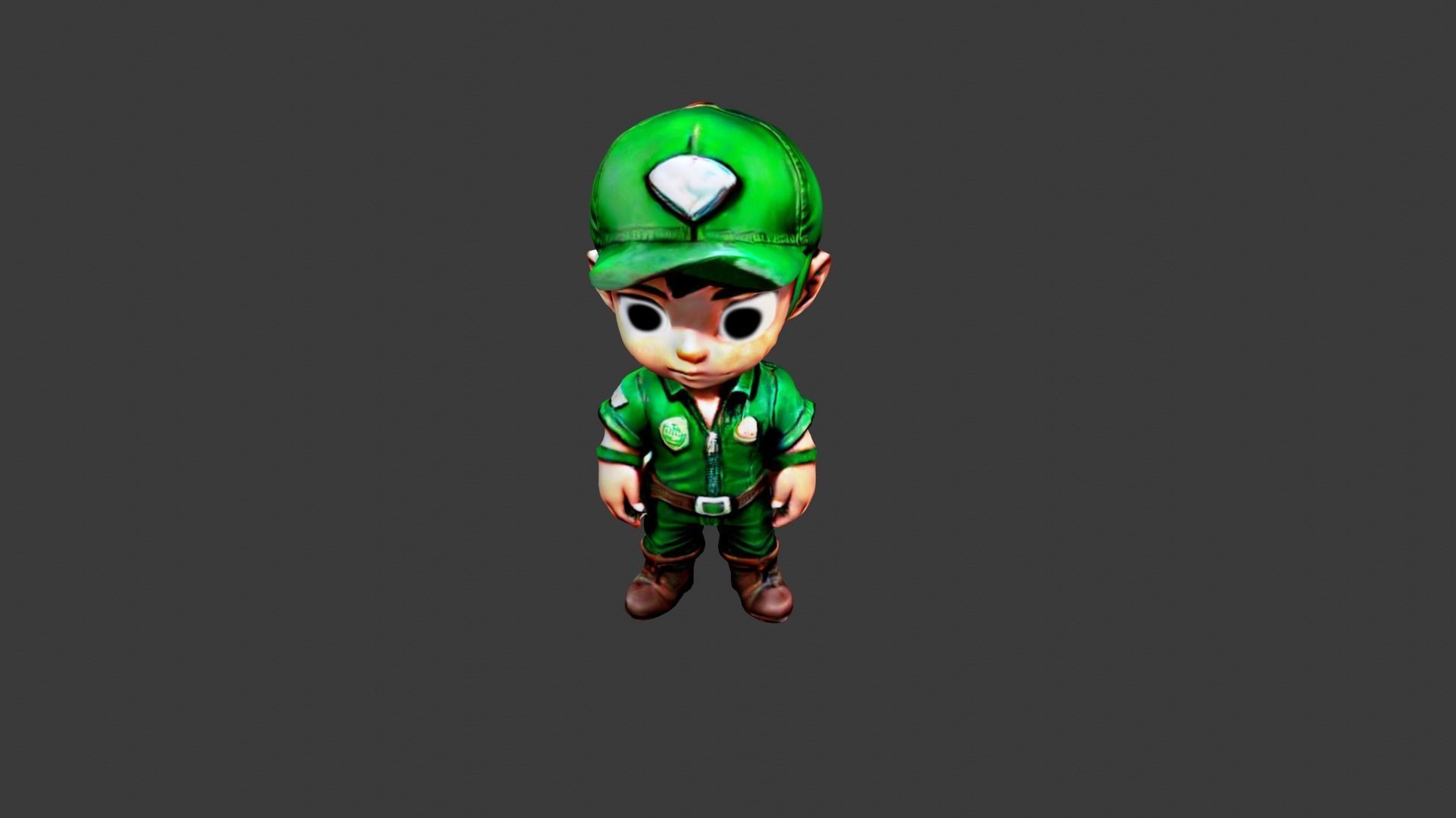 Boy Cartoon Character Low-poly 3D model_5