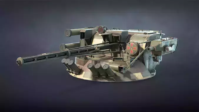 KBA-105 Shkval Combat Module Low-poly 3D model