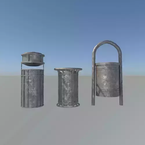 Street trash can Low-poly 3D model