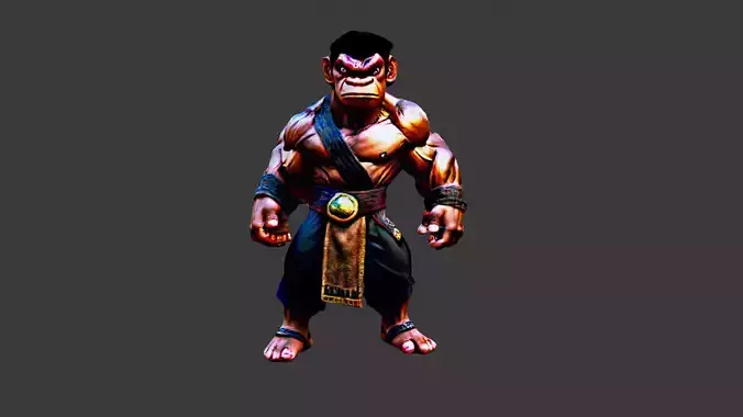 Monkey Man Low-poly 3D model
