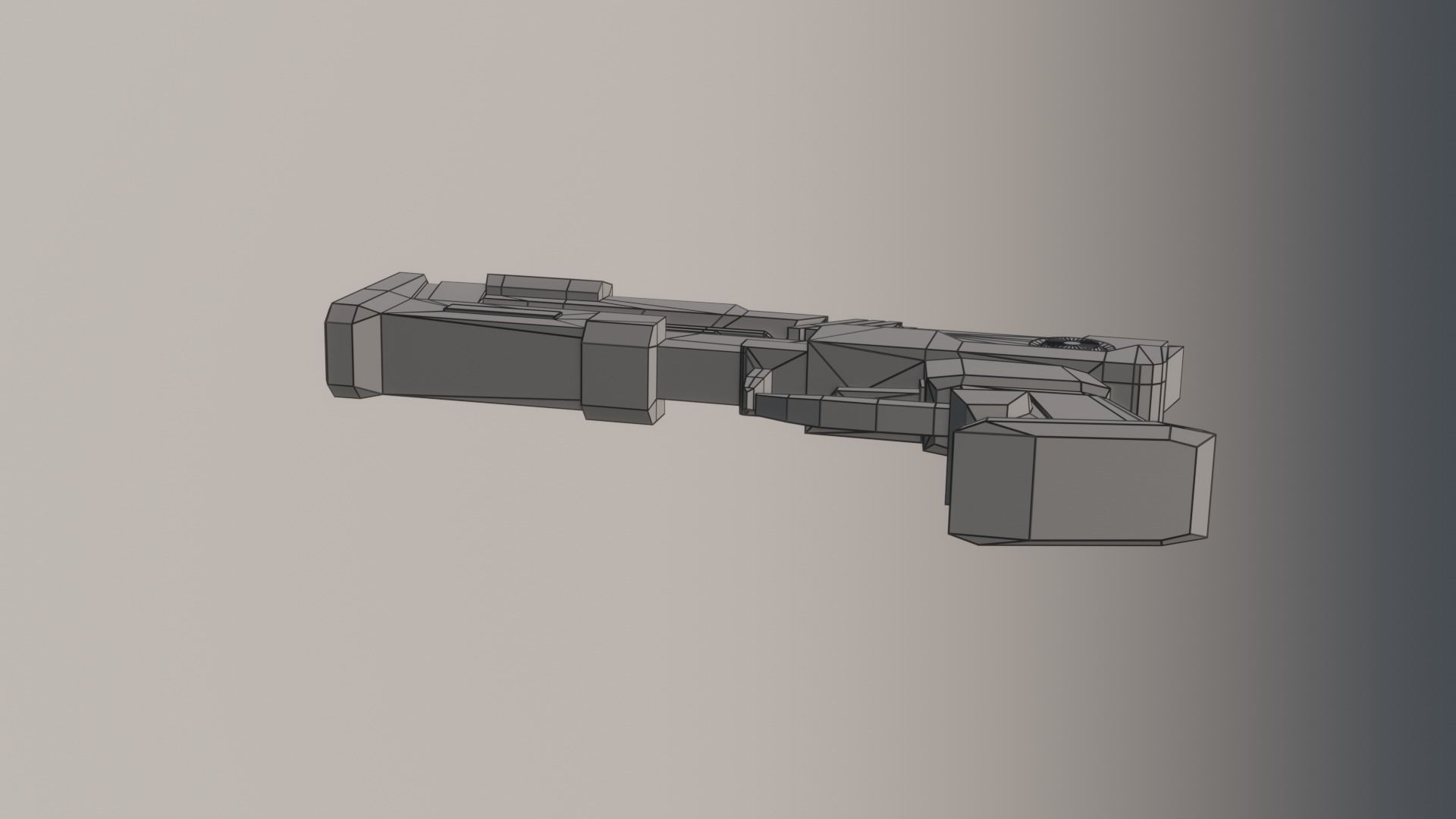 Sci Fi Light Gun Low-poly 3D model_6