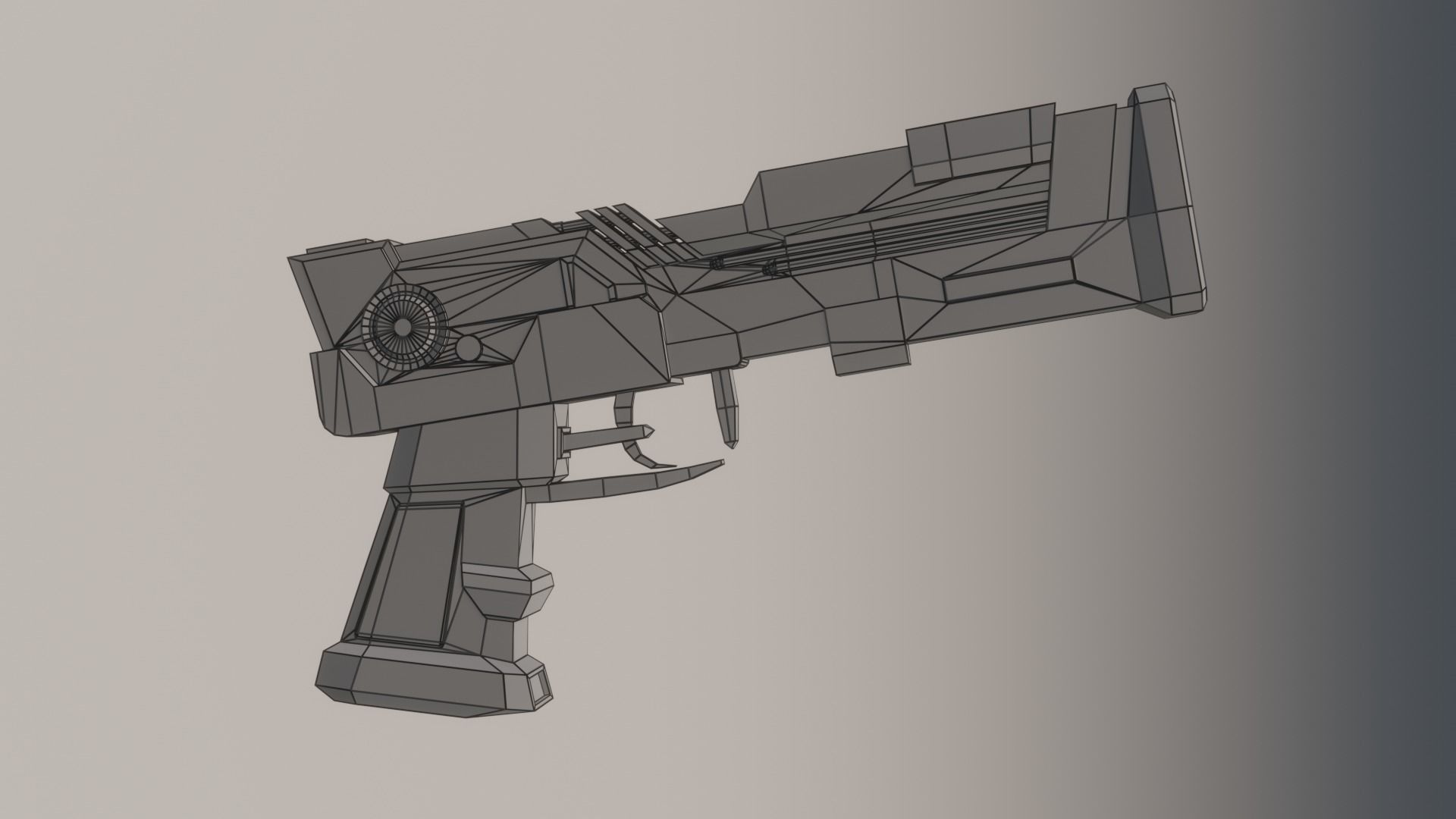 Sci Fi Light Gun Low-poly 3D model_9
