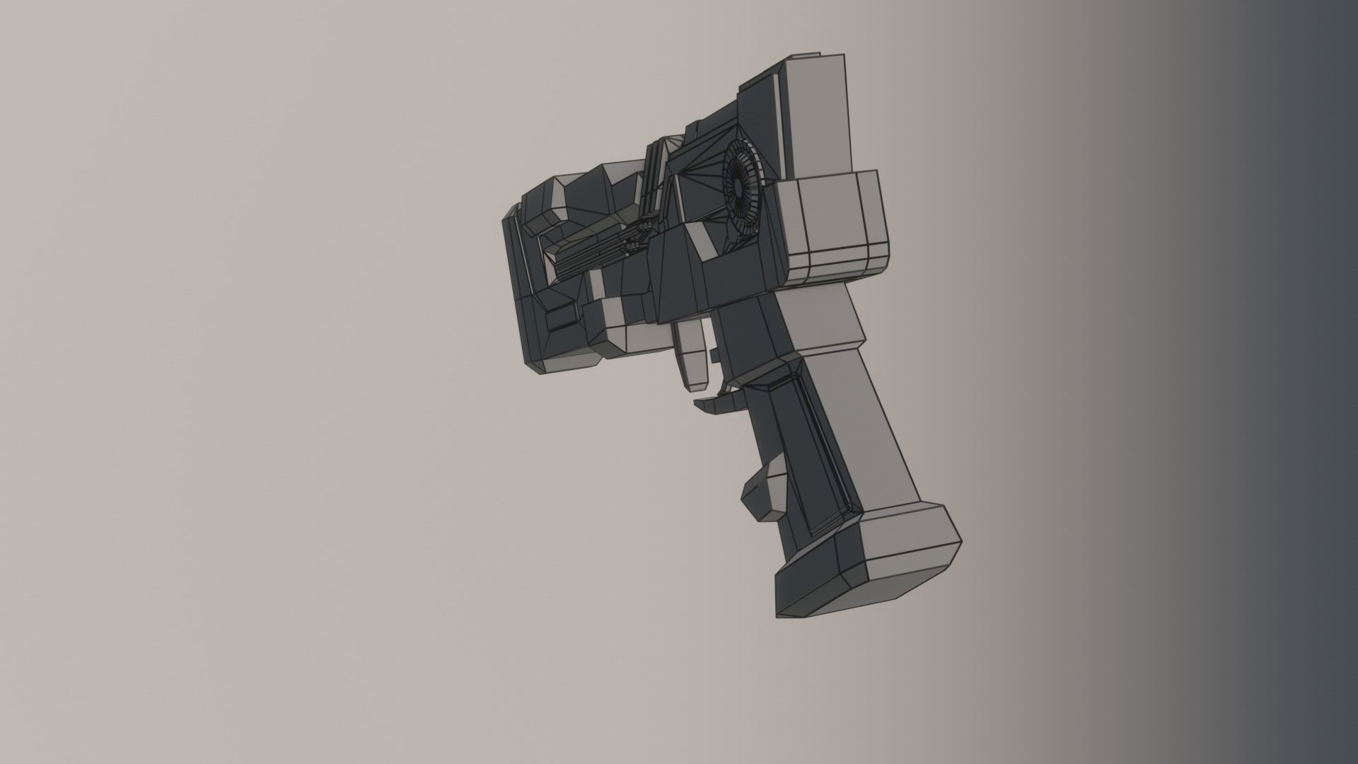 Sci Fi Light Gun Low-poly 3D model_7