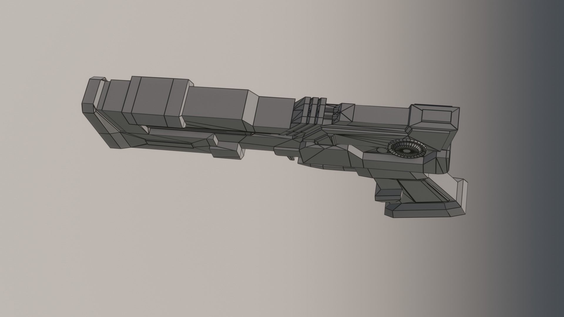Sci Fi Light Gun Low-poly 3D model_8