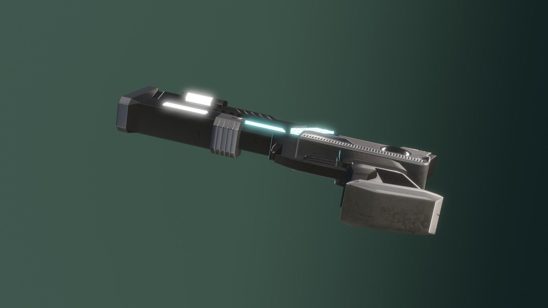 Sci Fi Light Gun Low-poly 3D model_1