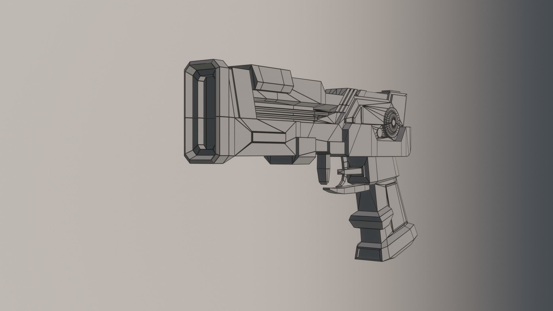 Sci Fi Light Gun Low-poly 3D model_5