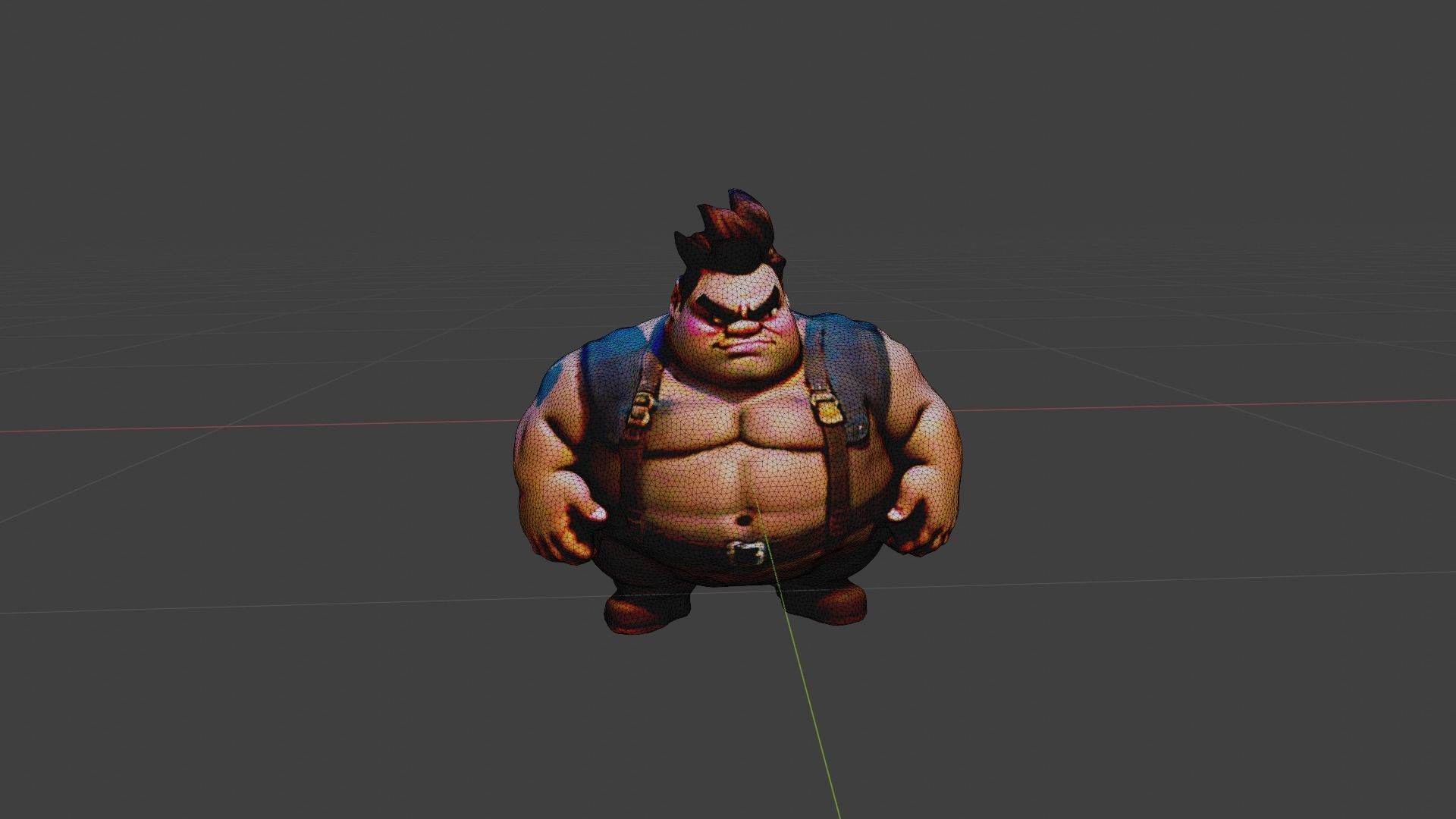 Cartoon Fat Man Low-poly 3D model_6