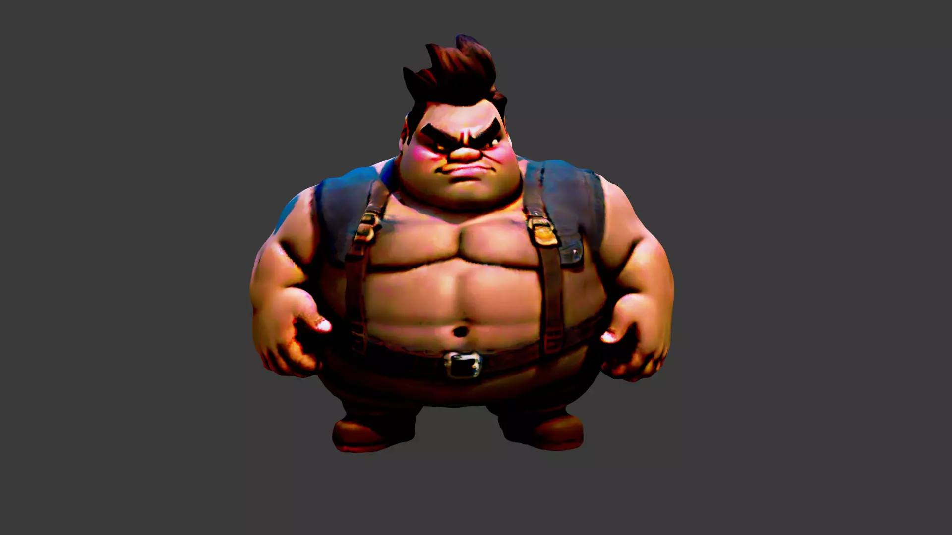 Cartoon Fat Man Low-poly 3D model_0