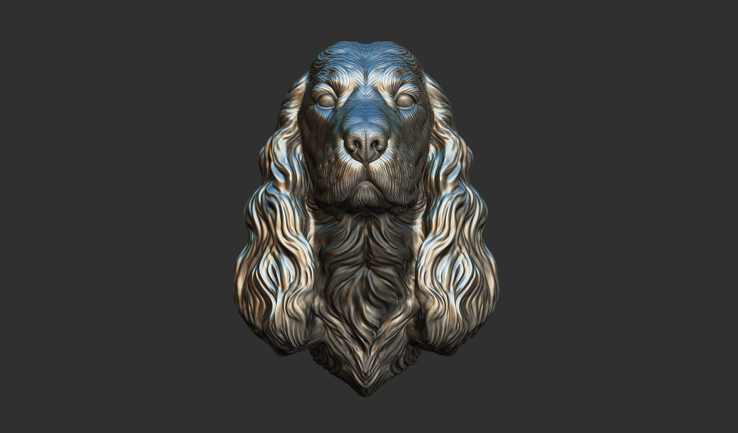 English Cocker Spaniel bust 3D print model_10
