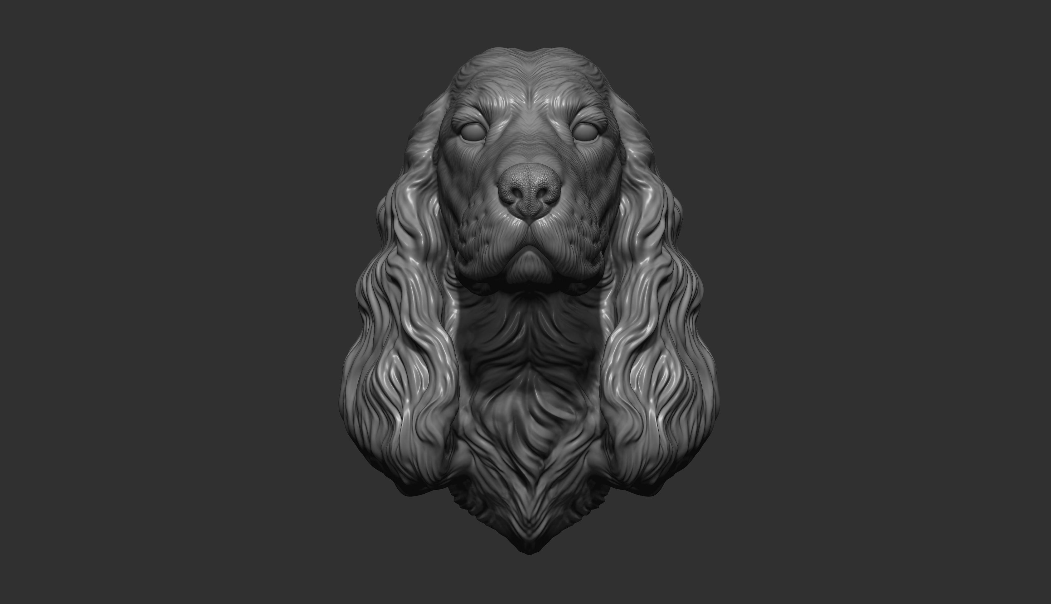 English Cocker Spaniel bust 3D print model_2