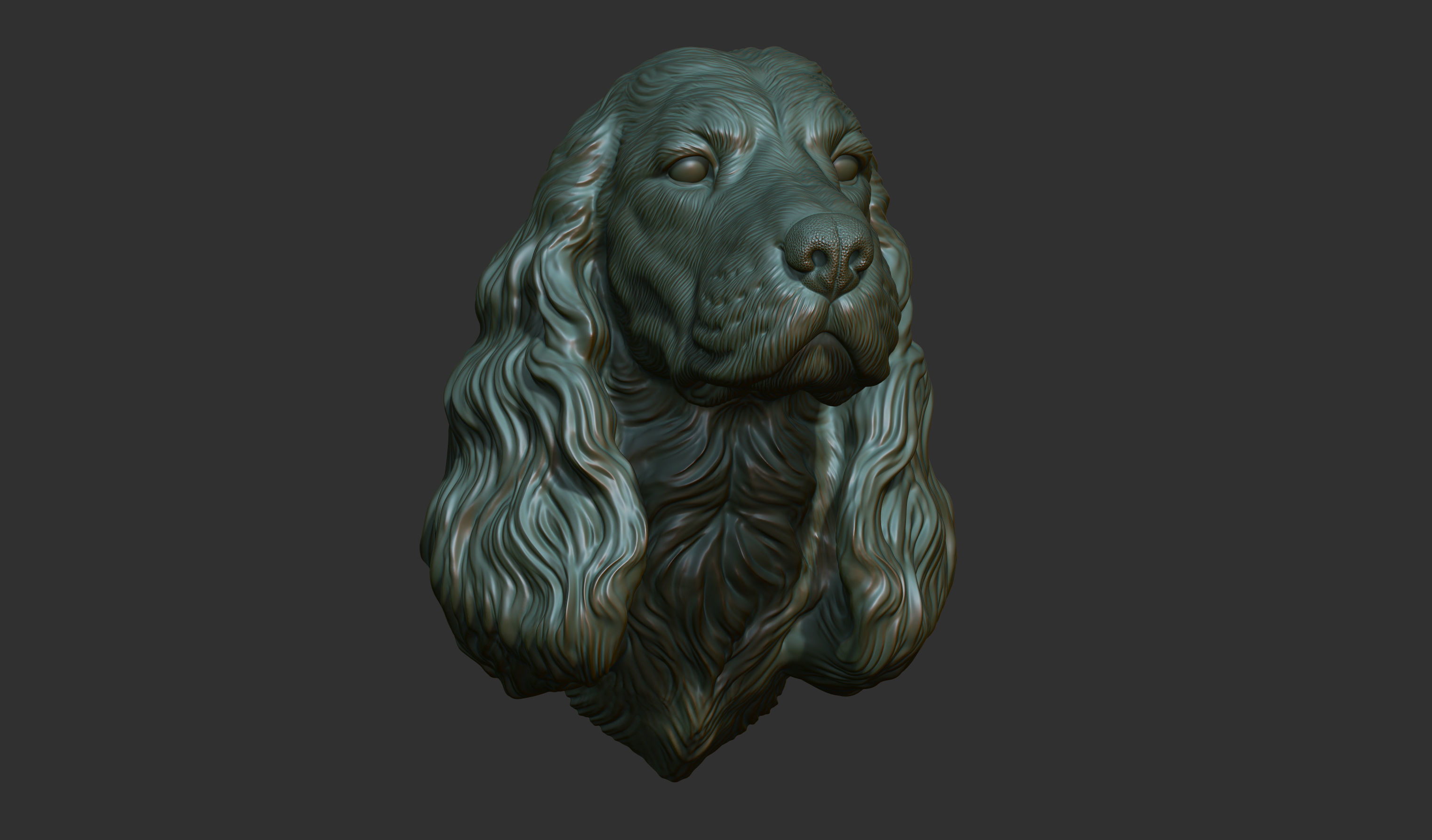 English Cocker Spaniel bust 3D print model_7