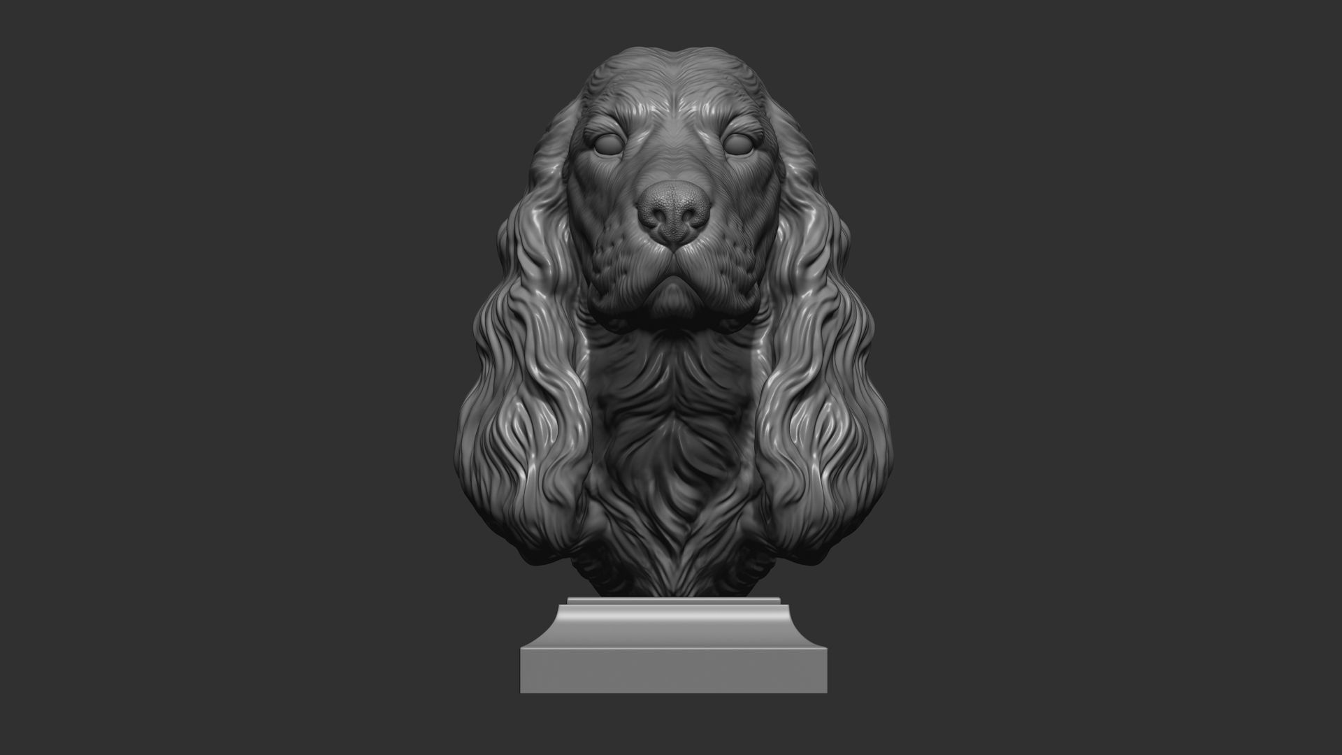 English Cocker Spaniel bust 3D print model_15