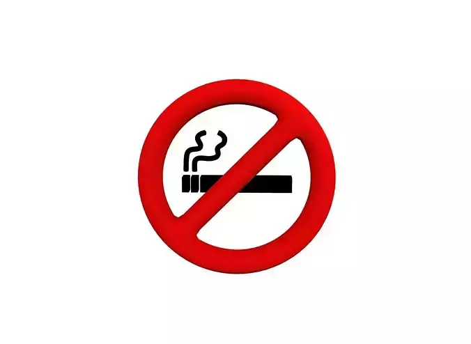 No smoking icon v001 Low-poly 3D model