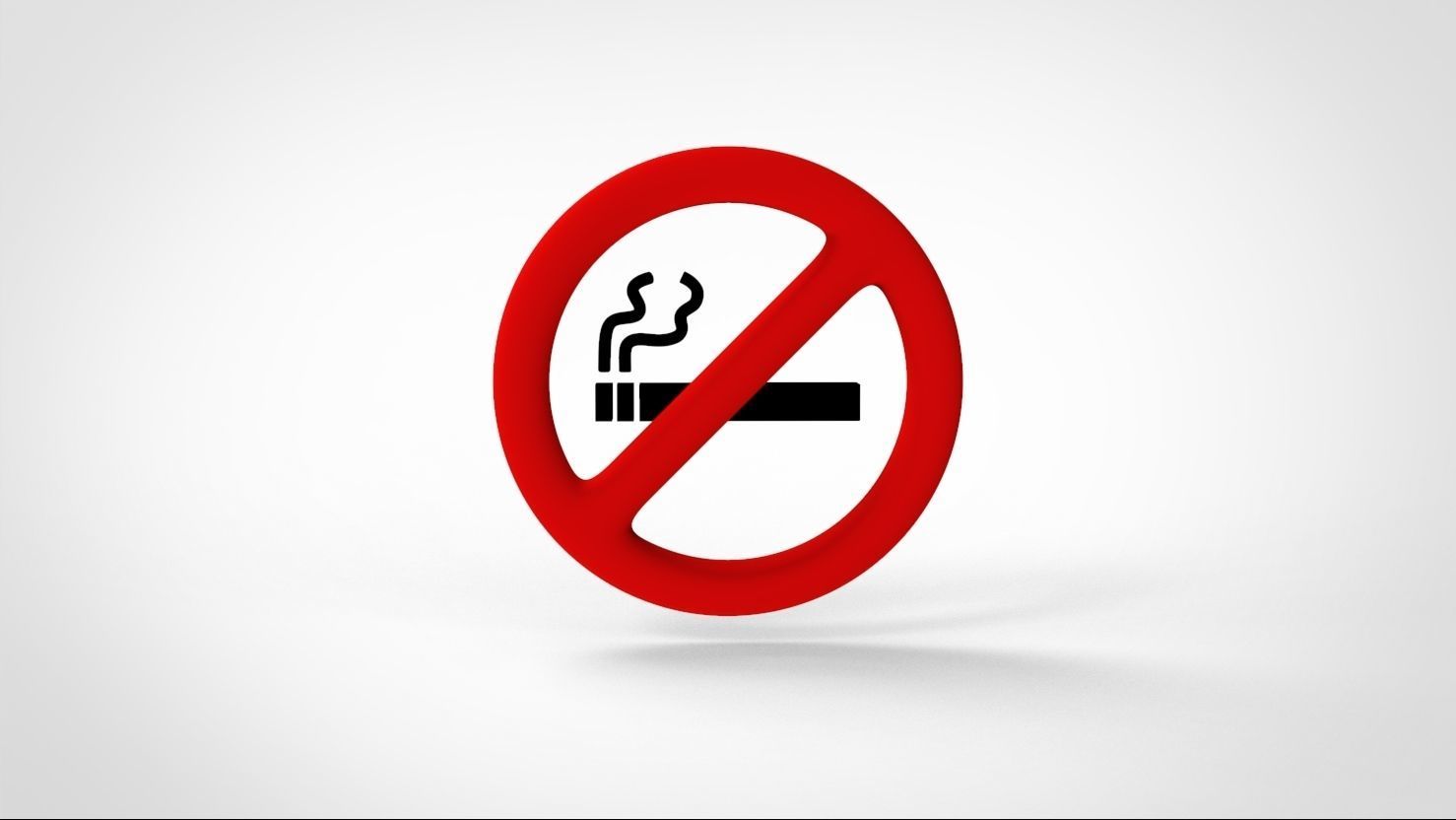 No smoking icon v001 Low-poly 3D model_1