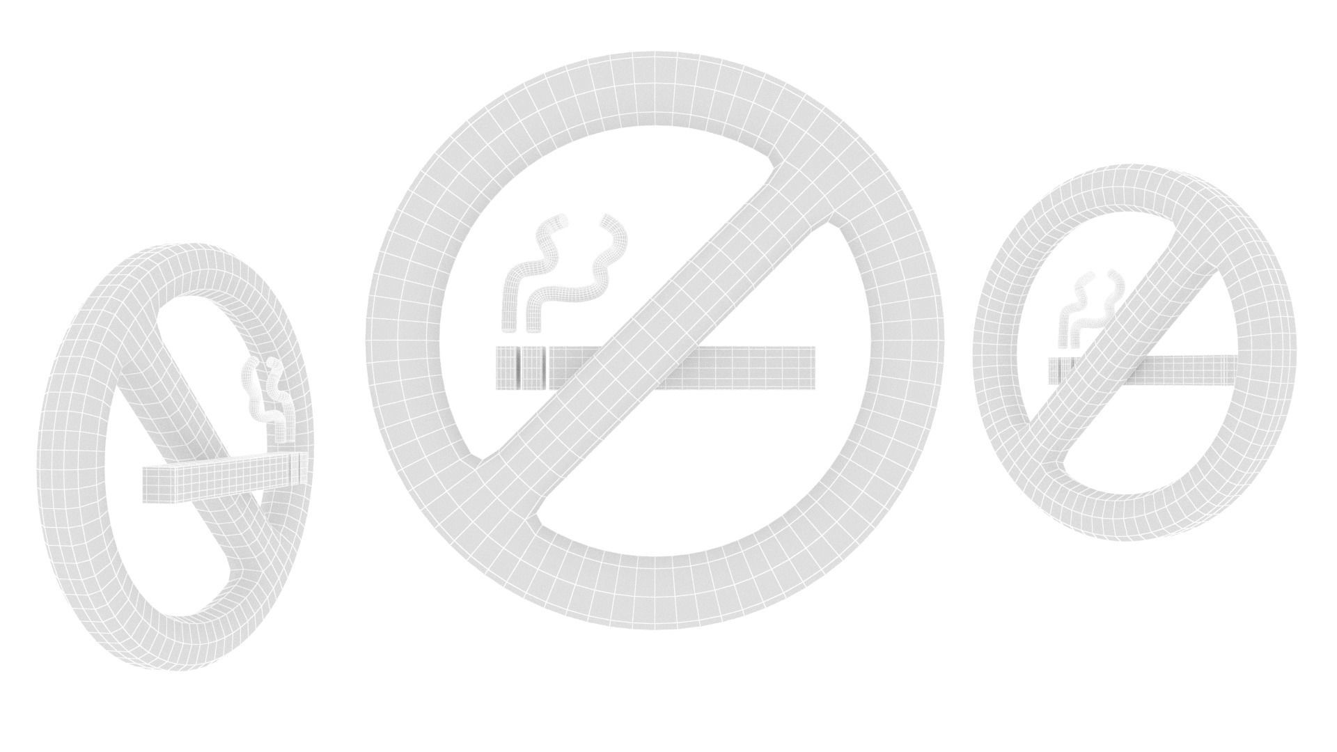 No smoking icon v001 Low-poly 3D model_10