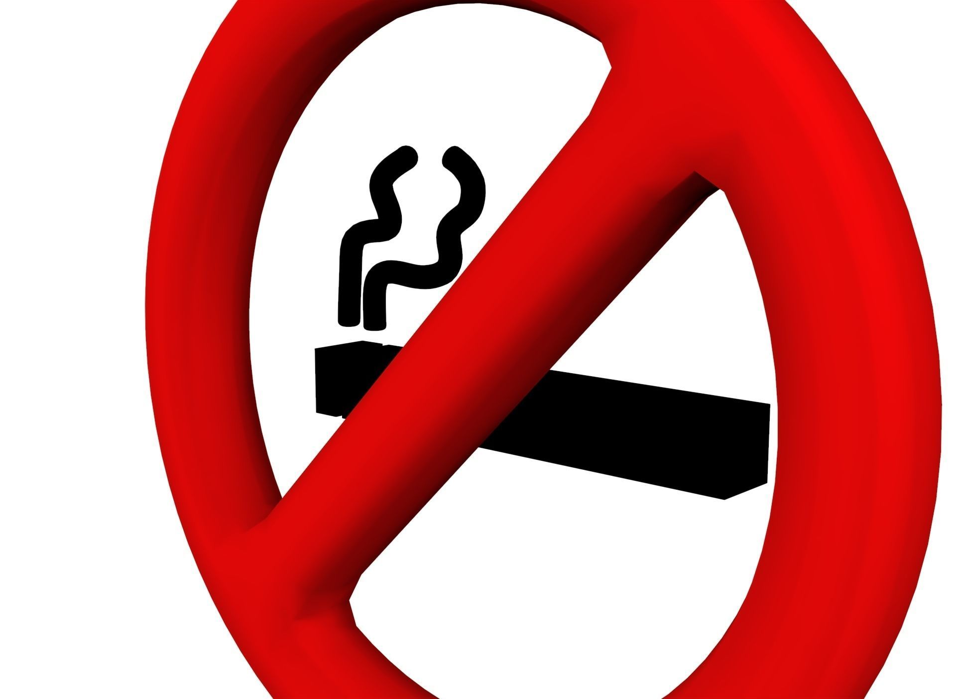 No smoking icon v001 Low-poly 3D model_7