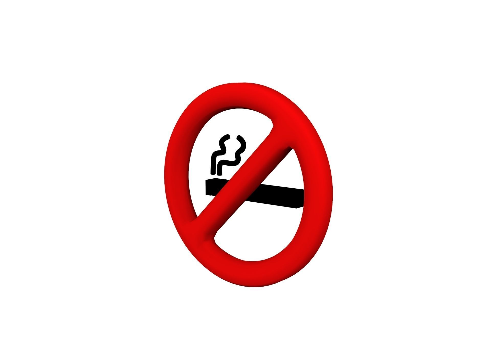 No smoking icon v001 Low-poly 3D model_8