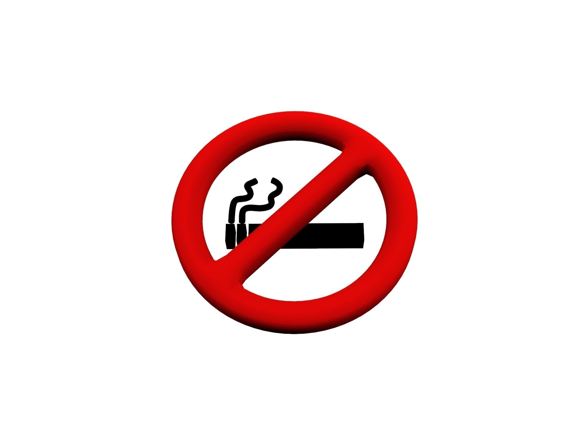 No smoking icon v001 Low-poly 3D model_9