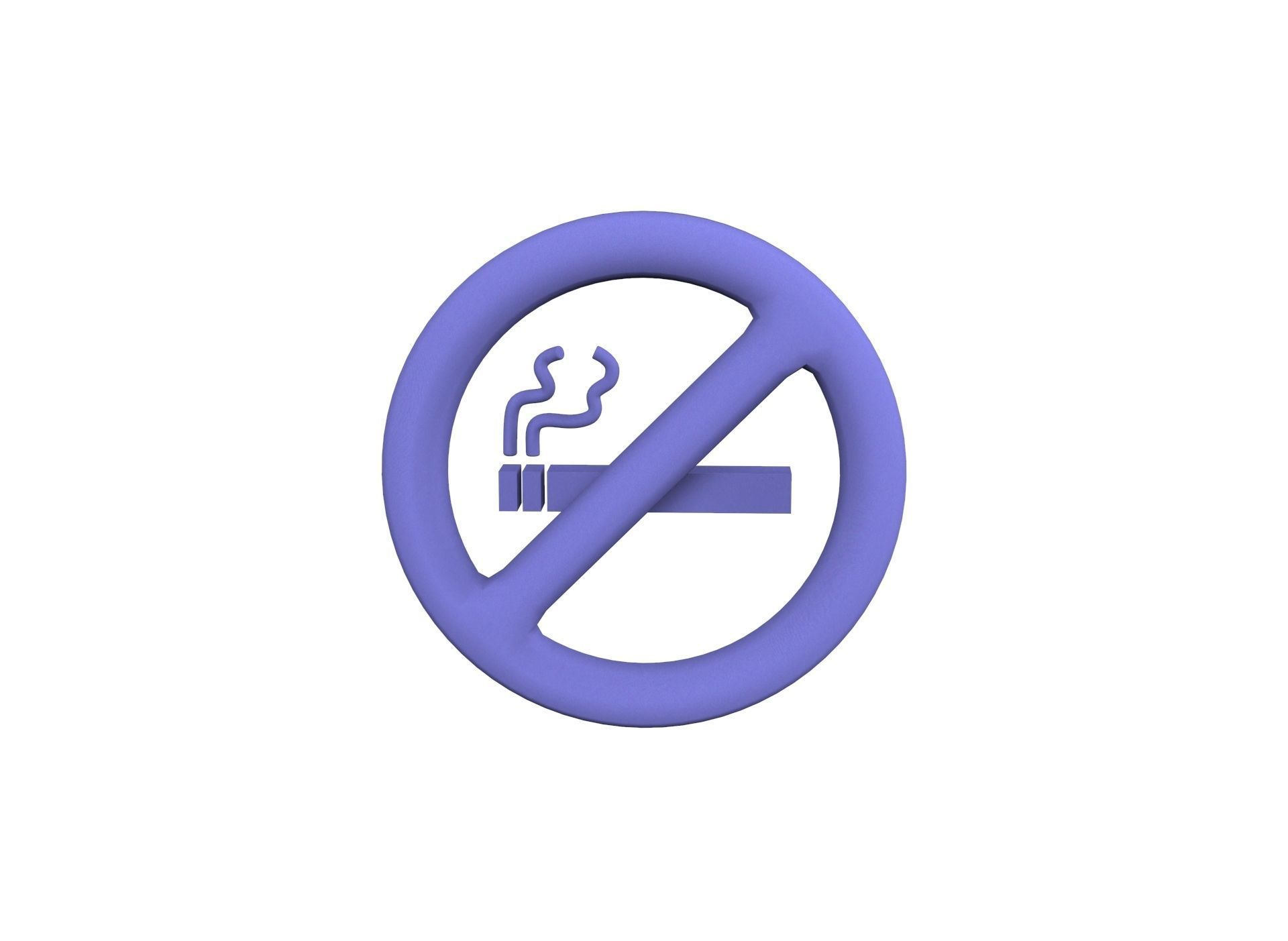 No smoking icon v001 Low-poly 3D model_3