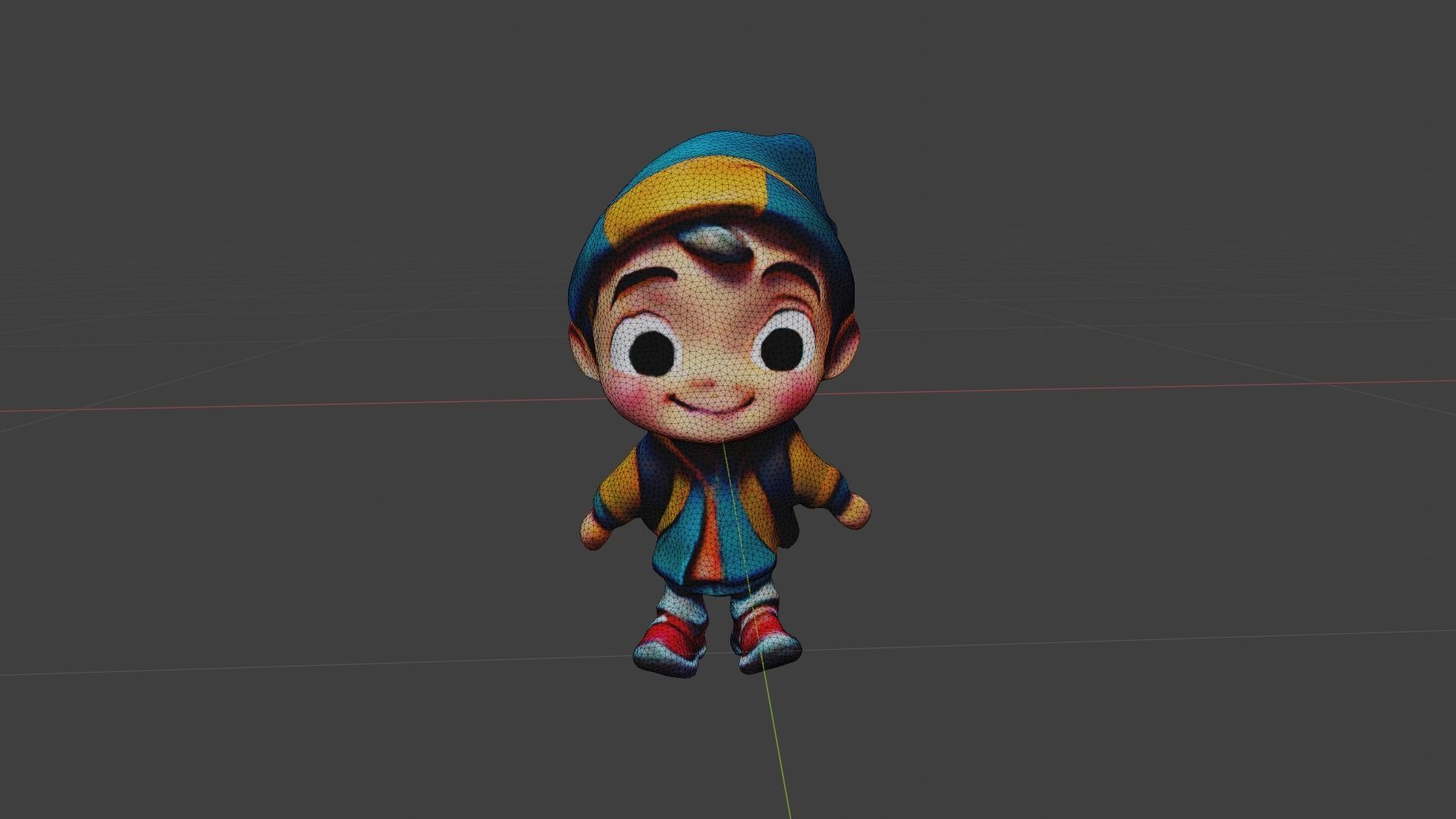 Boy Cartoon Character Low-poly 3D model_6