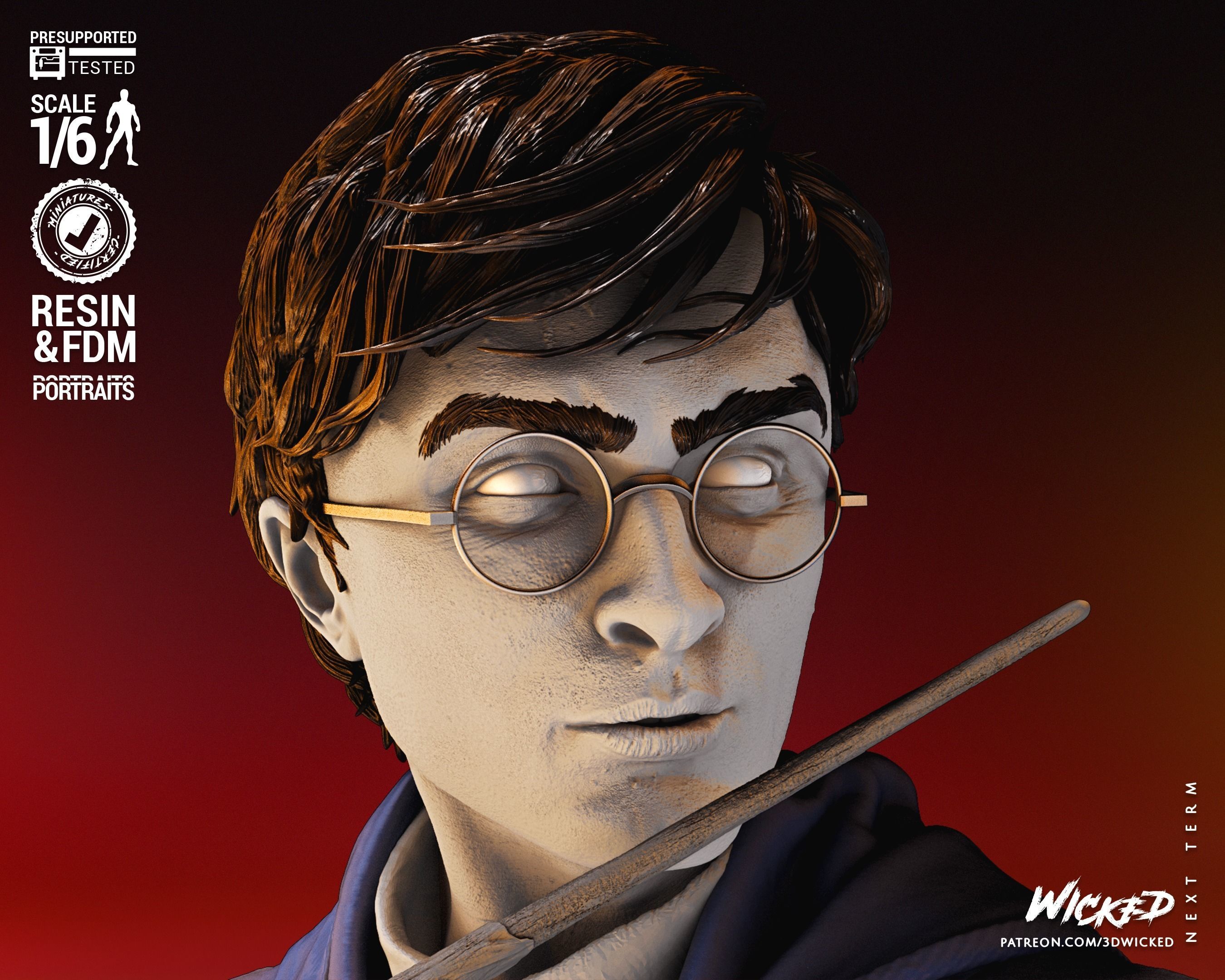 Wicked Movies Harry Potter Sculpture Tested for 3D printing 3D print model_38