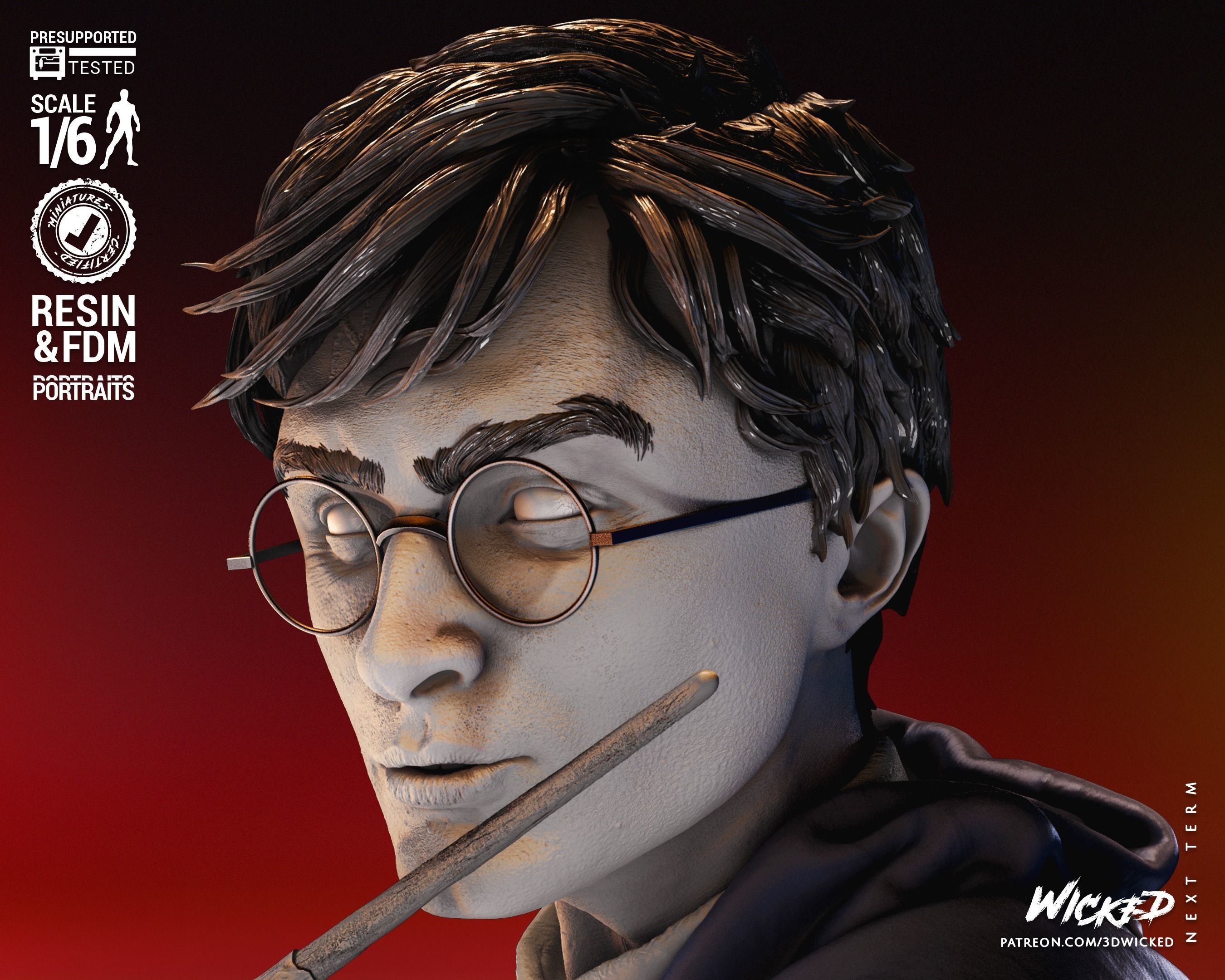 Wicked Movies Harry Potter Sculpture Tested for 3D printing 3D print model_40