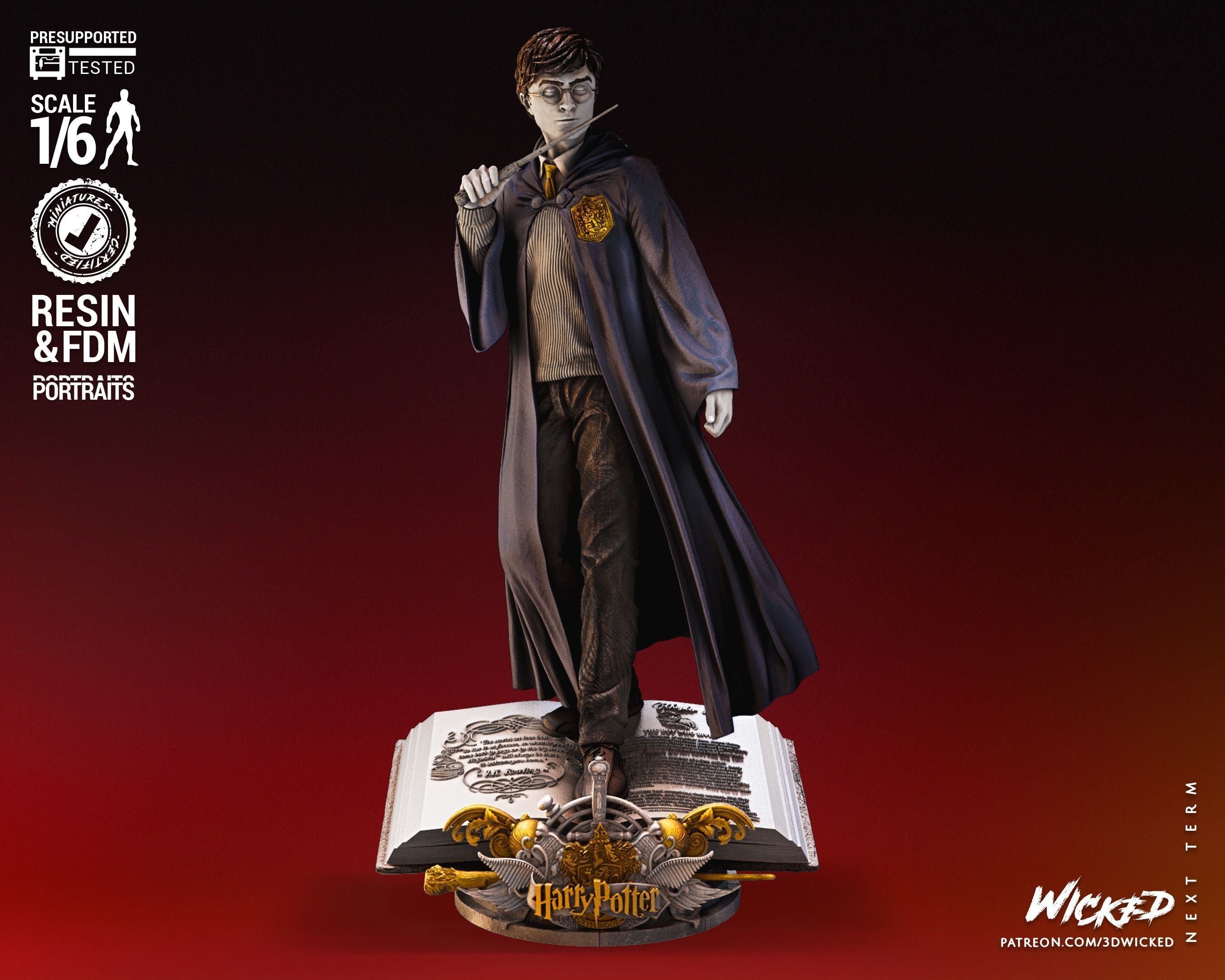 Wicked Movies Harry Potter Sculpture Tested for 3D printing 3D print model_4