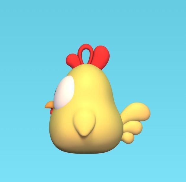 Funny Chicken Keychain 3D print model_2